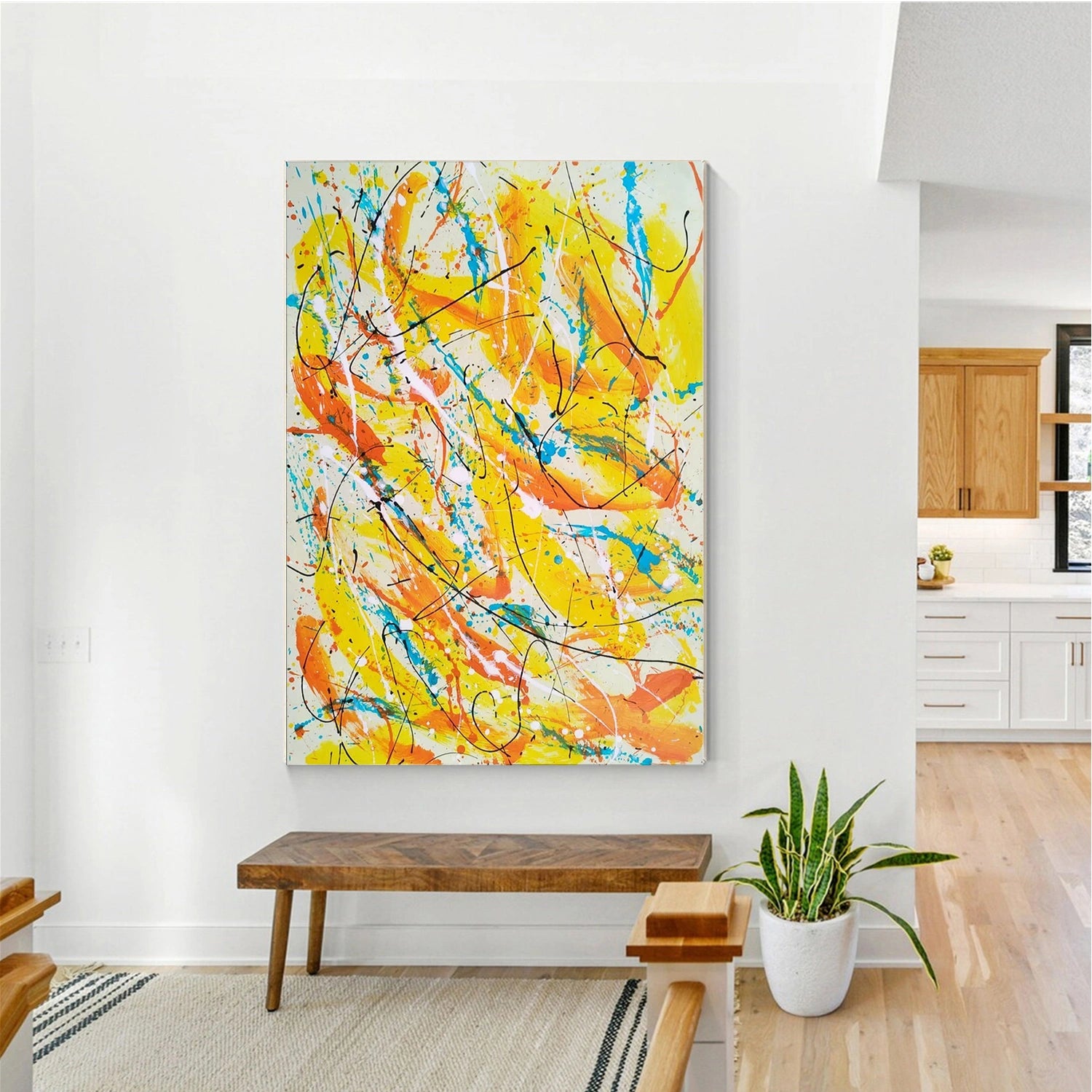 Pollock Art #JP012 - Abstract Drip Painting Wall Decor for Home & Office | Modern Artwork for Living Room, Bedroom, or Office Space