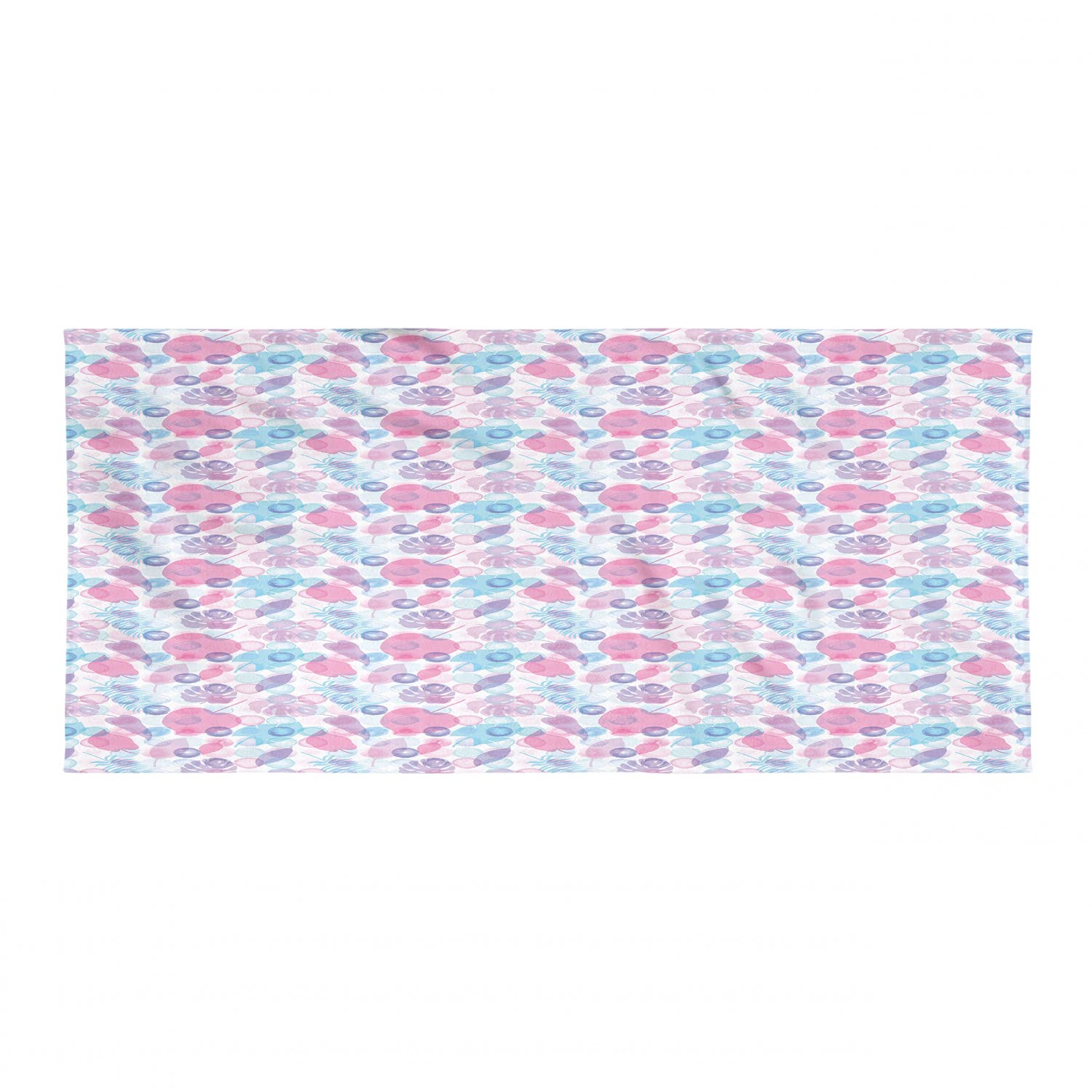 Ambesonne Quick Dry Microfiber Hiking Towel - Vibrant Blue & Pink Summer Leaf Pattern, Lightweight & Soft for Camping, Backpacking, Sports - Perfect for Outdoor Adventures, Beach Trips & Gym Use