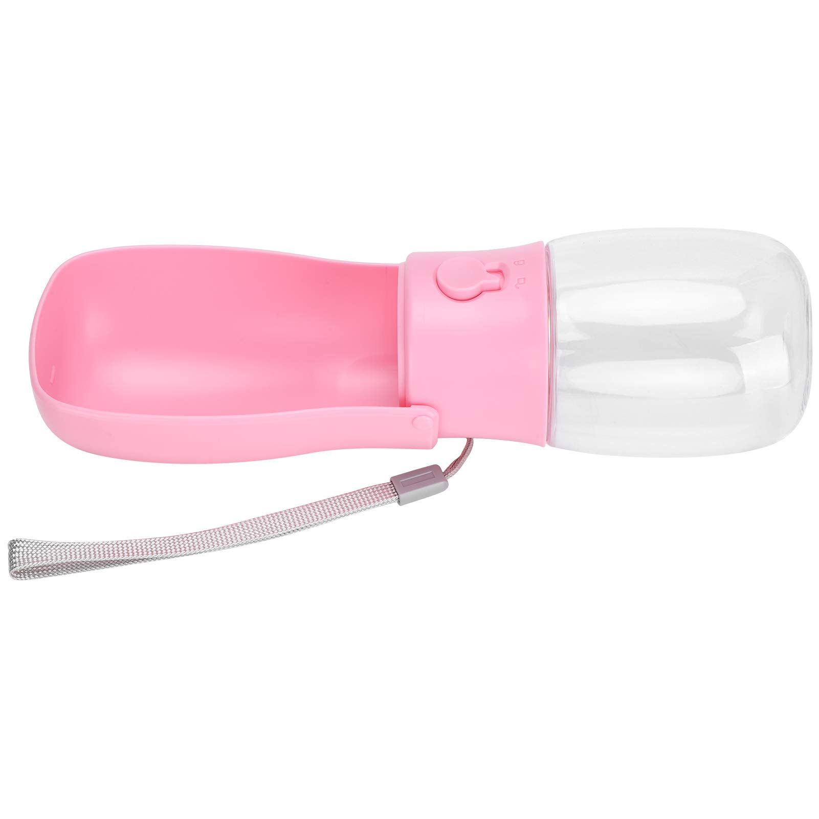 KUIDAMOS Portable Pet Water Bottle - Collapsible Travel Water Bowl for Dogs & Cats - BPA-Free Plastic Folding Cup for Hiking, Walking & Outdoor Adventures (Pink)