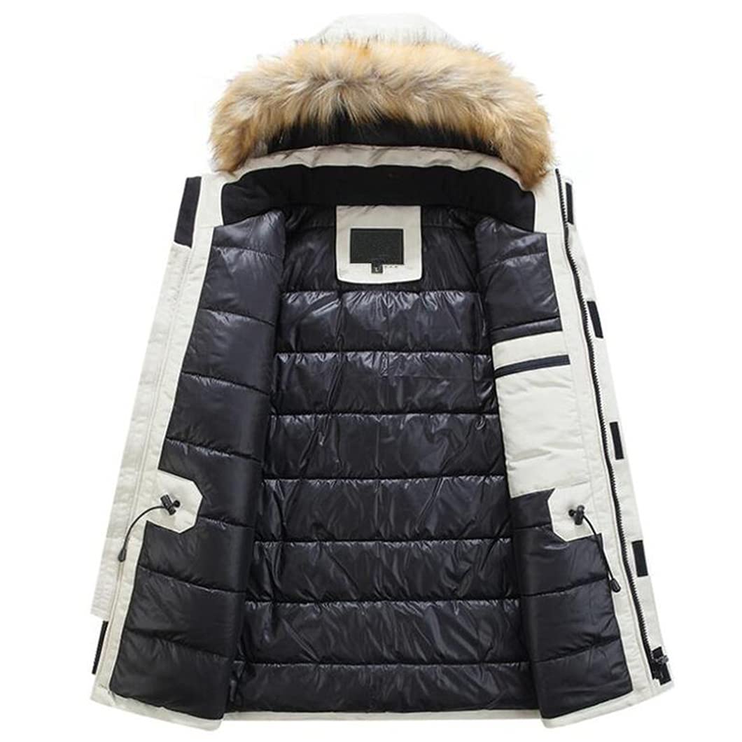 Men's Winter Thickened Cotton Jacket with Removable Hood & Collar - Trendy Down Parka Coat for Cold Weather - Plus Size 5XL & 6XL - Perfect for Outdoor Activities, Snow Sports & Daily Winter Wear