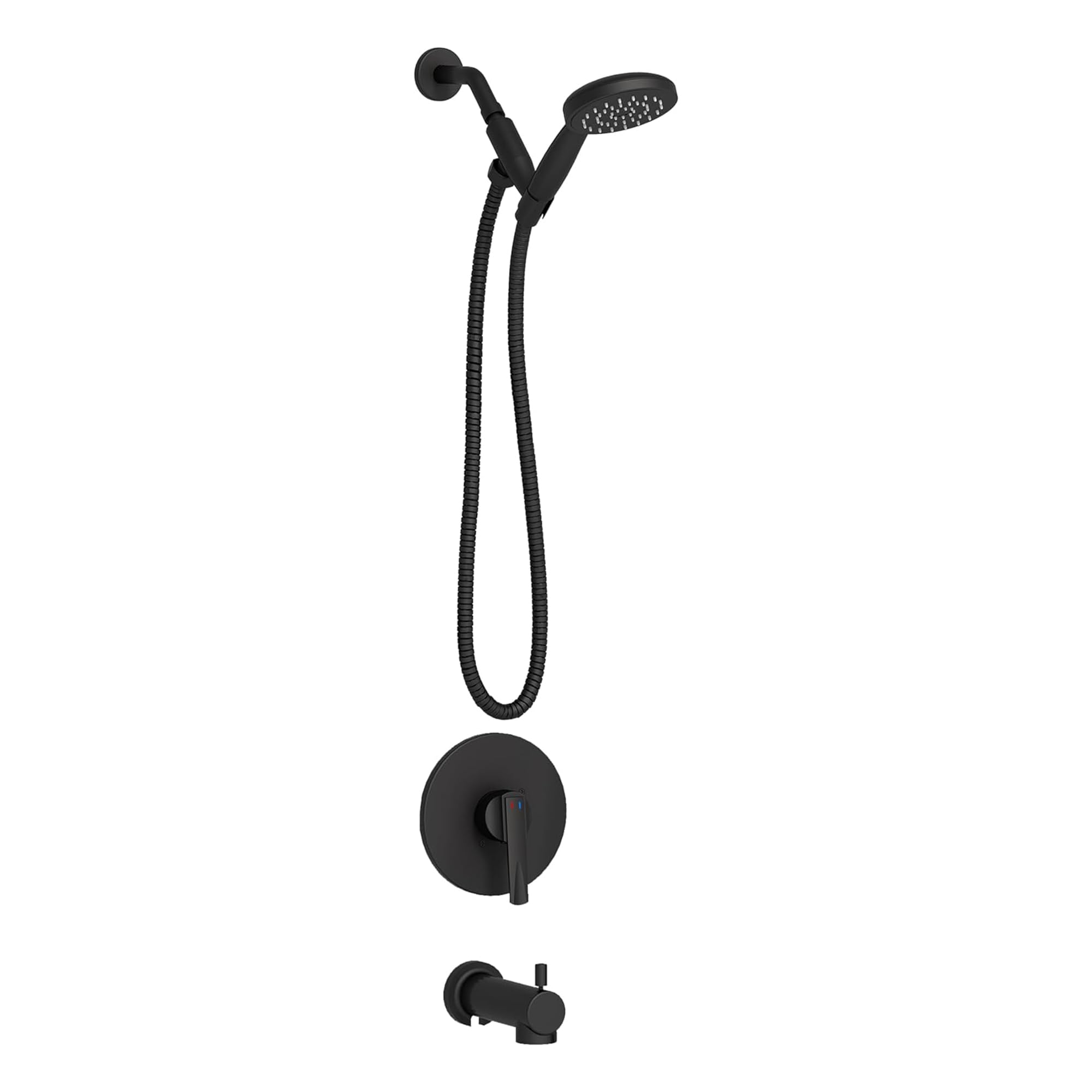 ESNBIA Matte Black Bathtub Shower Faucet Set - Single Handle Tub & Shower Trim Kit with High Pressure Handheld Shower Head, Tub Spout & Valve Included | Perfect for Bathroom Renovation, Modern Home Upgrade & Spa-Like Shower Experience