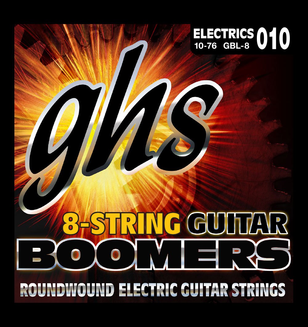 GHS Strings GBL-8-10 Pack - 8-String Nickel-Plated Electric Guitar Strings (10-76 Gauge) for Heavy Metal & Extended Range Playing | Perfect for Drop Tuning & Low-End Riffs