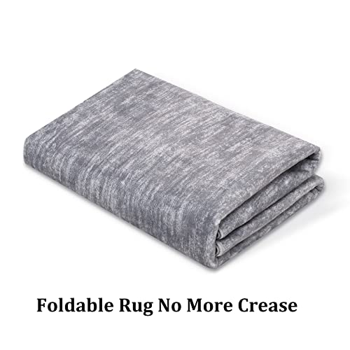 GARVEE 3x5 Washable Non-Slip Area Rug - Soft Solid Grey Throw Carpet for Living Room, Bedroom, Kitchen & Nursery | Perfect for Home Decor, Pet-Friendly & High Traffic Areas (3' x 5')