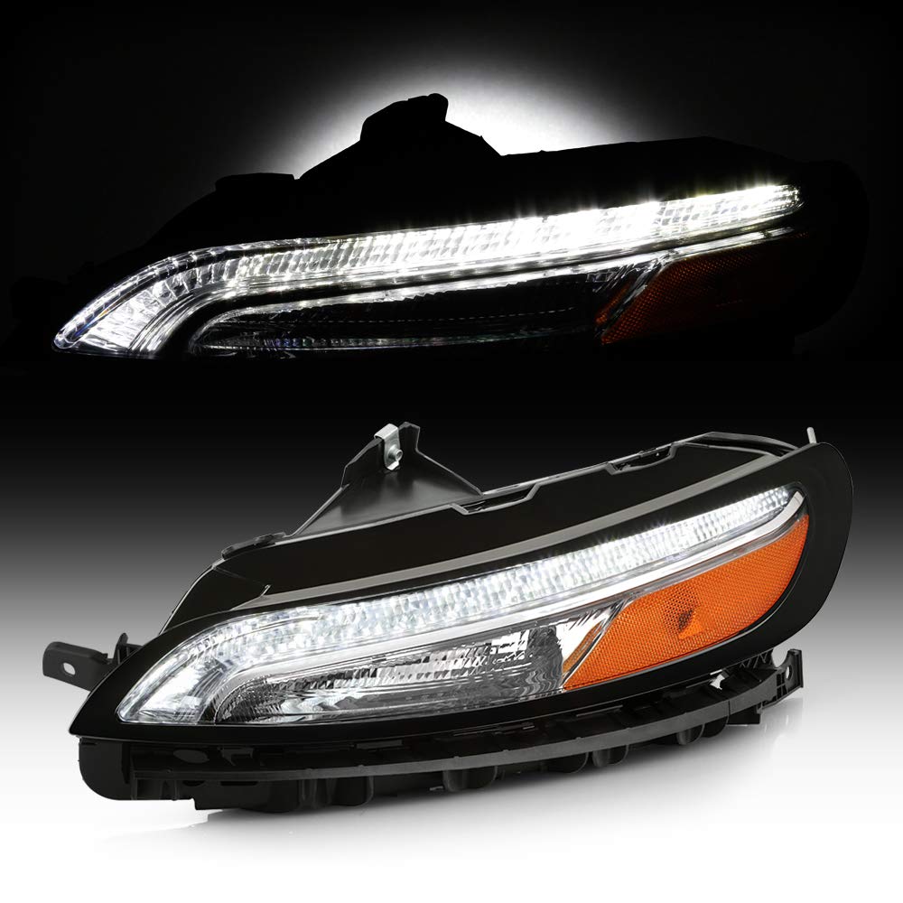 ACANII LED DRL Running Lights Parking Signal Lamps Assembly - Driver Side for 2014-2018 Jeep Cherokee | OE Style Replacement | Enhanced Visibility & Style for Daytime Driving & Parking