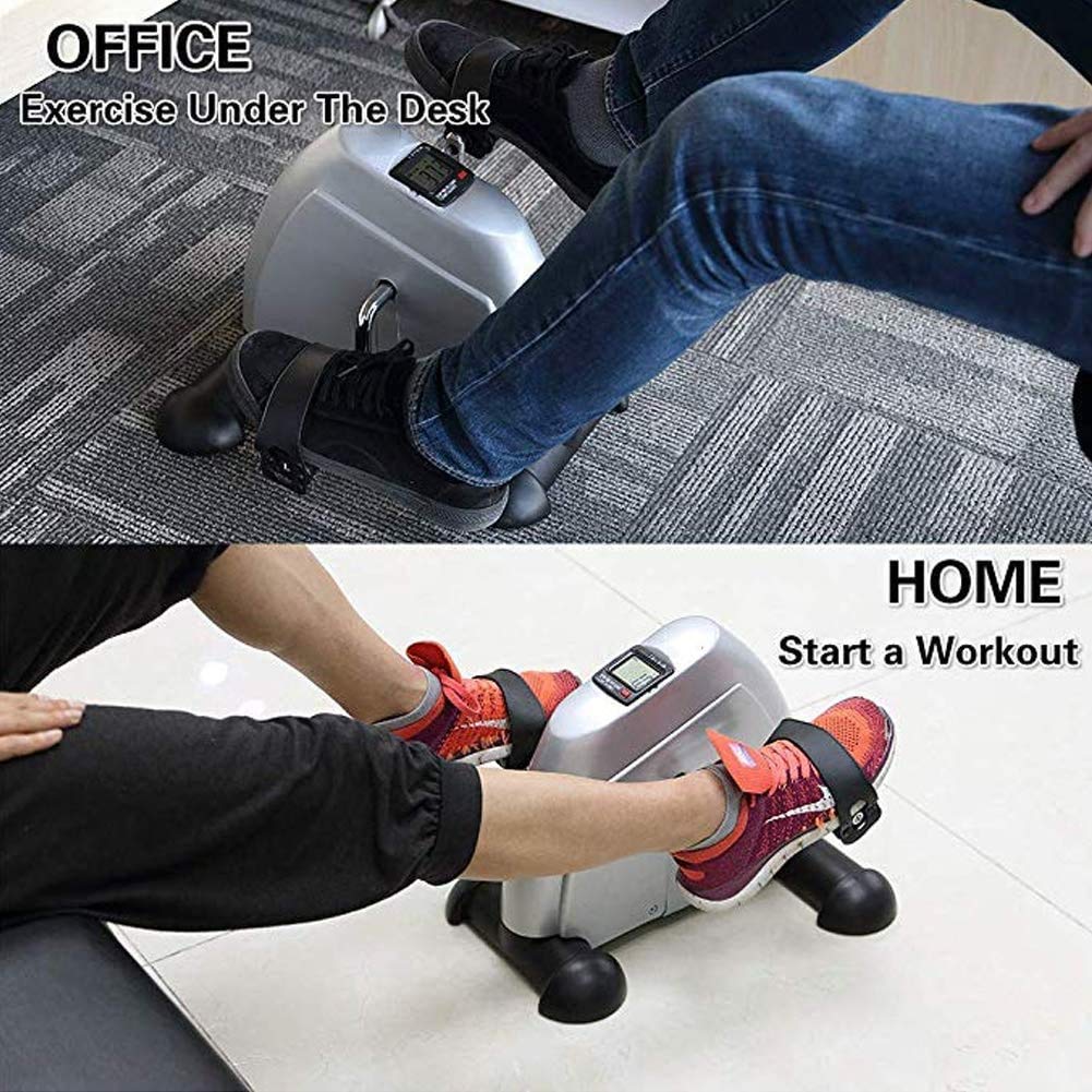 Motorized Mini Exercise Bike with LCD Display - Portable Indoor Cycling Pedal Exerciser for Home Fitness, Rehabilitation & Office Workout