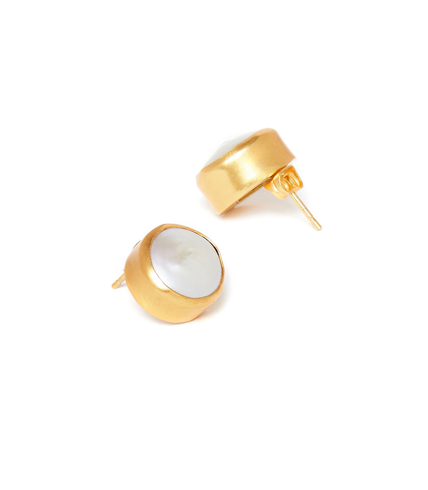 Elegant Gold Stud Earrings with Pearl Accents | Perfect for Parties, Weddings & Everyday Wear