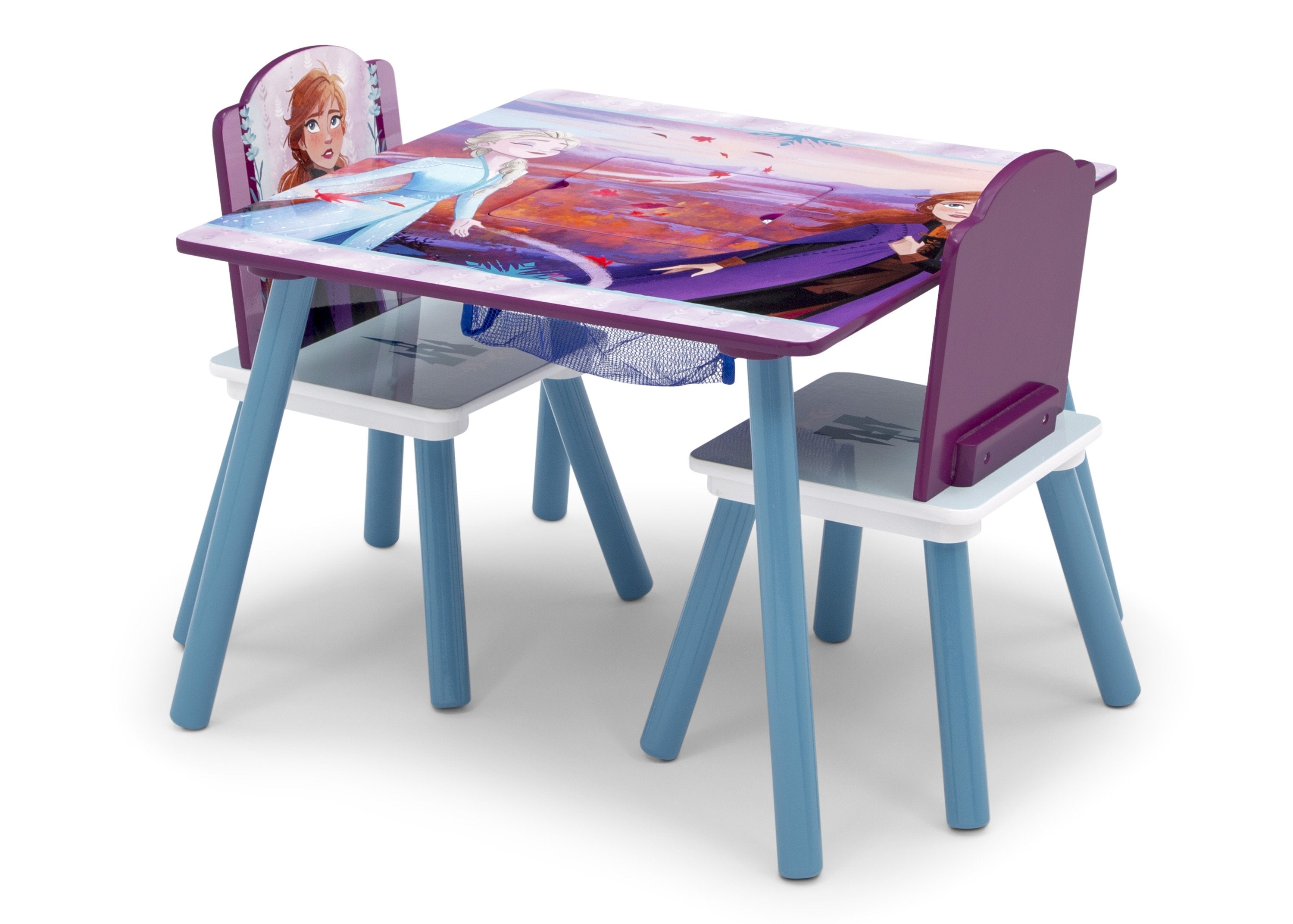 Frozen 2 Kids Table and Chair Set with Storage - Disney Princess Themed Playroom Furniture for Toddlers - Perfect for Playtime, Snacks, and Learning Activities