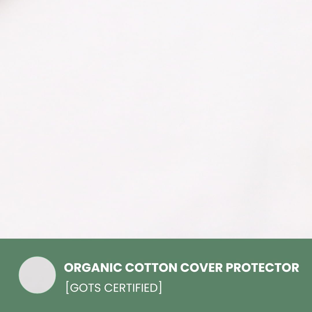 Organic Natural Latex Pillow with GOTS Certified Cotton Cover - Queen Size Firm Support for Neck Pain Relief & Head Support | Ideal for Side, Back & Stomach Sleepers | Perfect for Home, Office & Travel Use