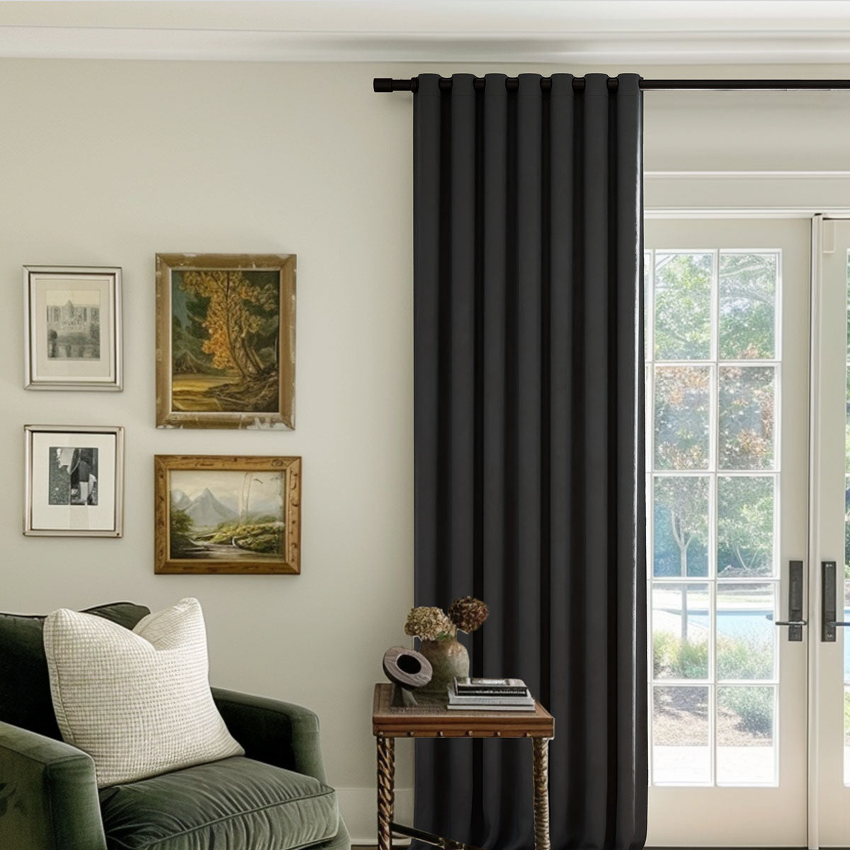 Luxury Blackout Curtains - Everglade Teal Velvet Heavyweight Drapes with Grommet Top for Noise Reduction & Light Blocking - Perfect for Living Room, Bedroom & Home Theater