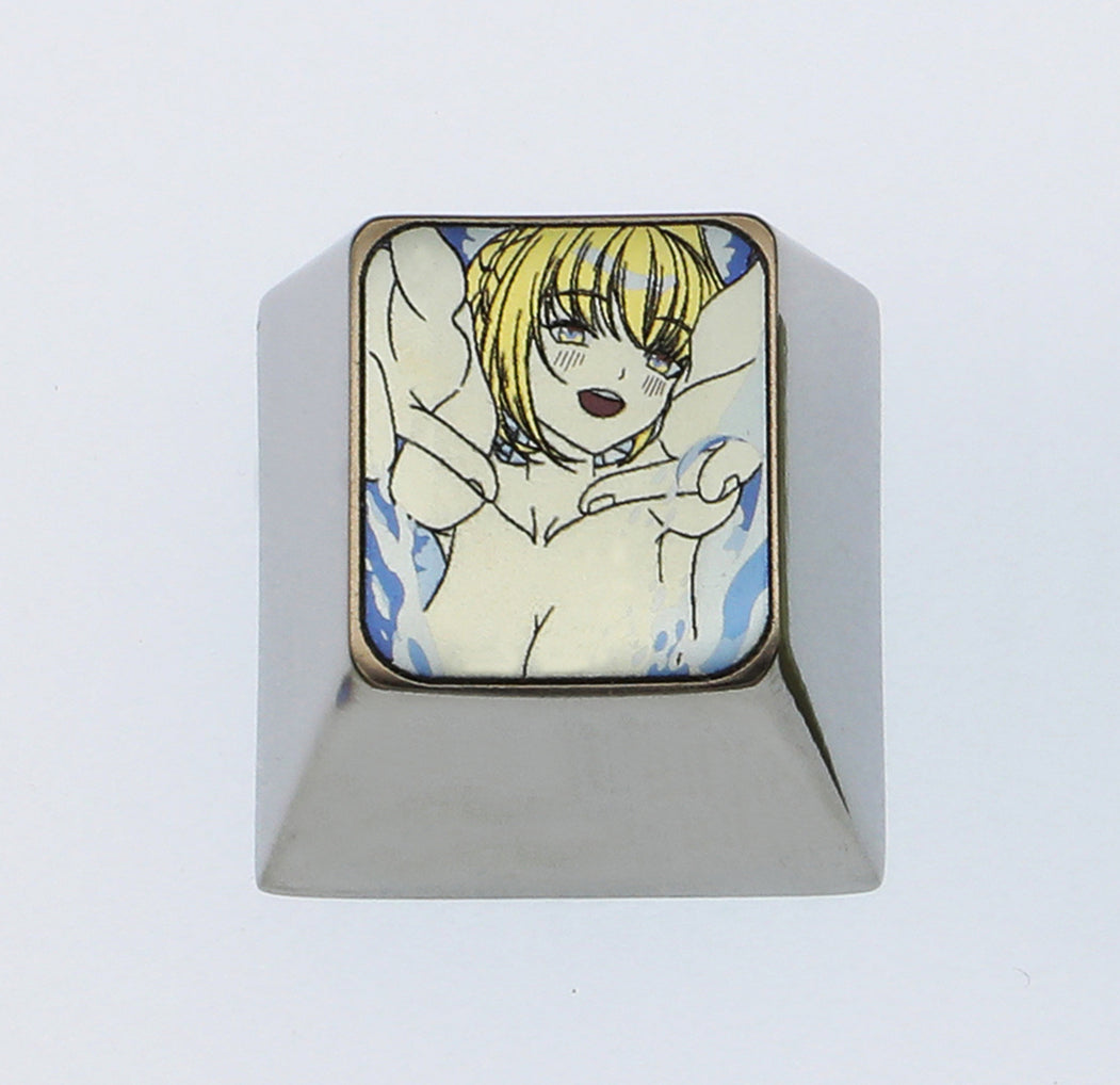 Custom 1U Titanium Alloy Carved Keycaps - Nero Playing in Water Design for Mechanical Keyboards | Perfect for Gaming, Typing & Keyboard Customization