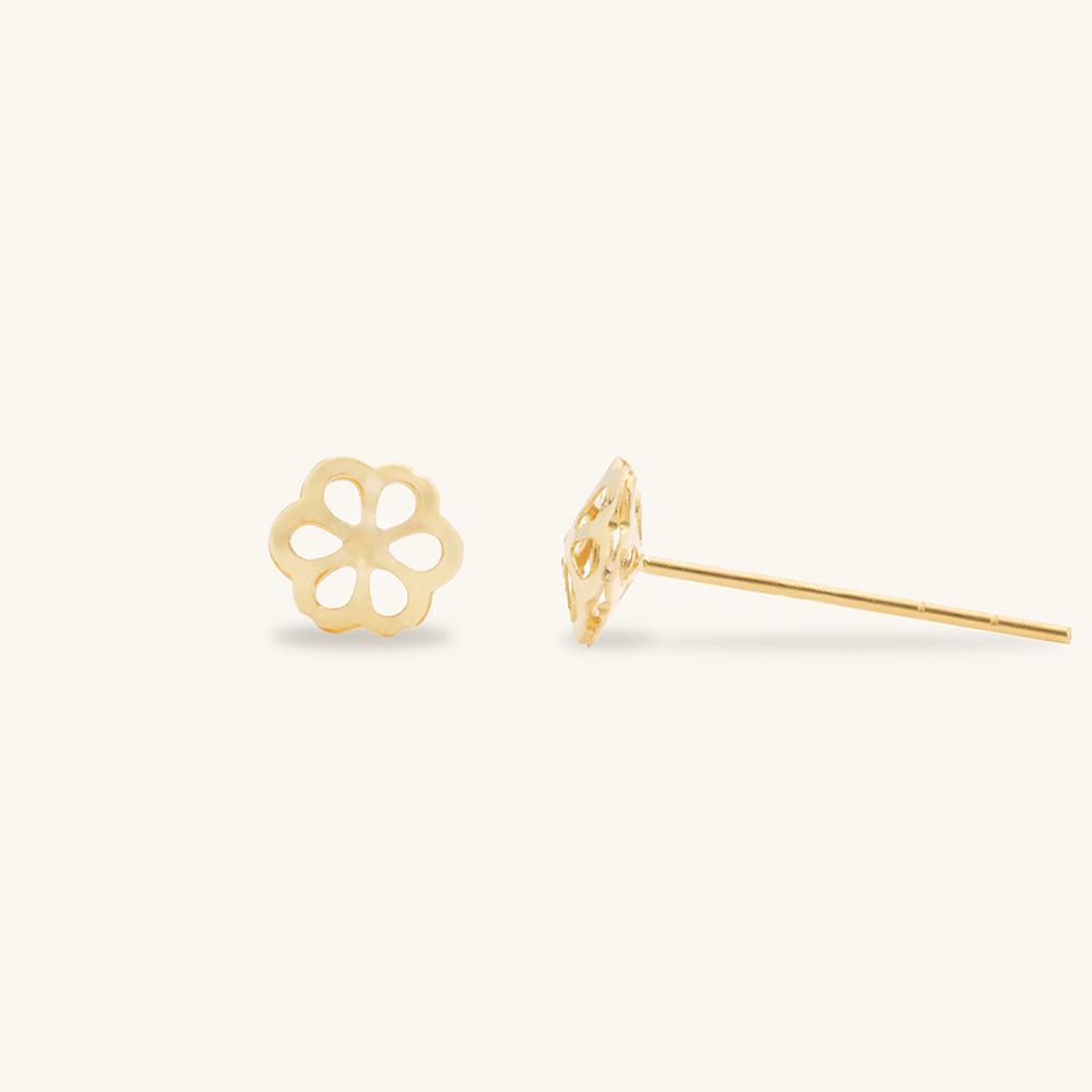 Shining Gold Plum Blossom Stud Earrings for Women - Elegant Floral Jewelry Gift for Birthday, Anniversary & Special Occasions
