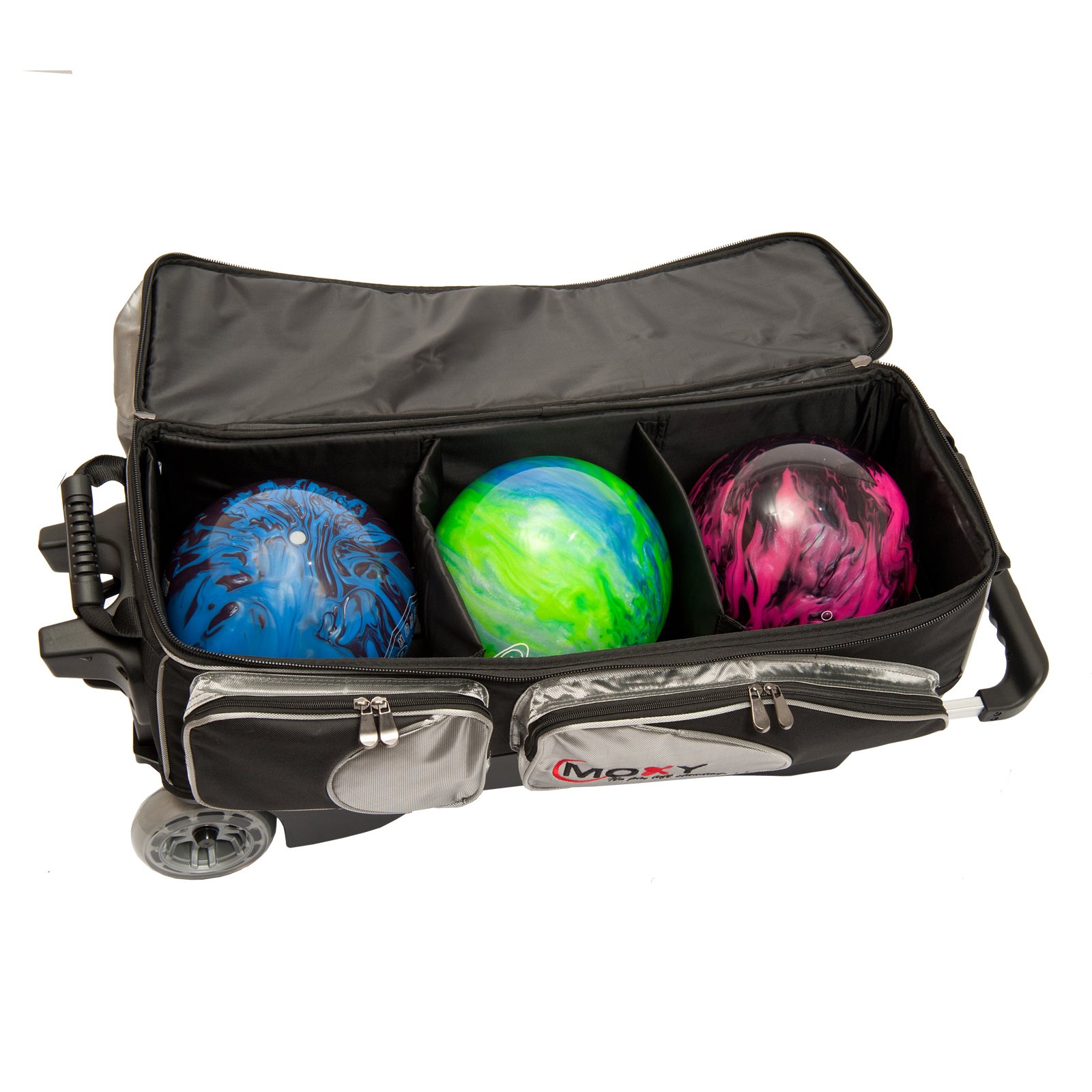 Premium Triple Roller Bowling Bag - Silver & Black for Easy Transport | Perfect for League Play, Tournaments & Practice Sessions