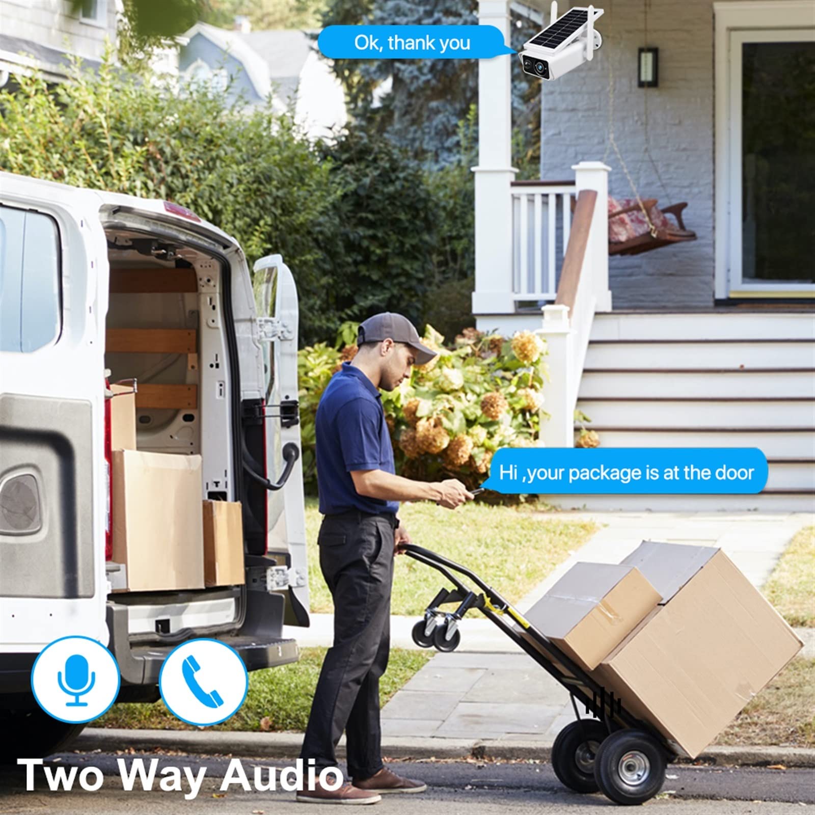 MEIVIYA 3MP HD Solar Wireless Outdoor Security Camera - Battery Powered, PIR Motion Detection, IP66 Weatherproof, Night Vision - Ideal for Home, Garage & Backyard Surveillance (No Battery, 128GB Storage)