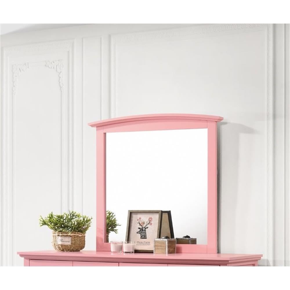 Pink Hammond G5404 Mirror - Elegant Wall Mirror for Bedroom, Living Room & Bathroom Decor - Stylish Home Accent for Vanity & Entryway