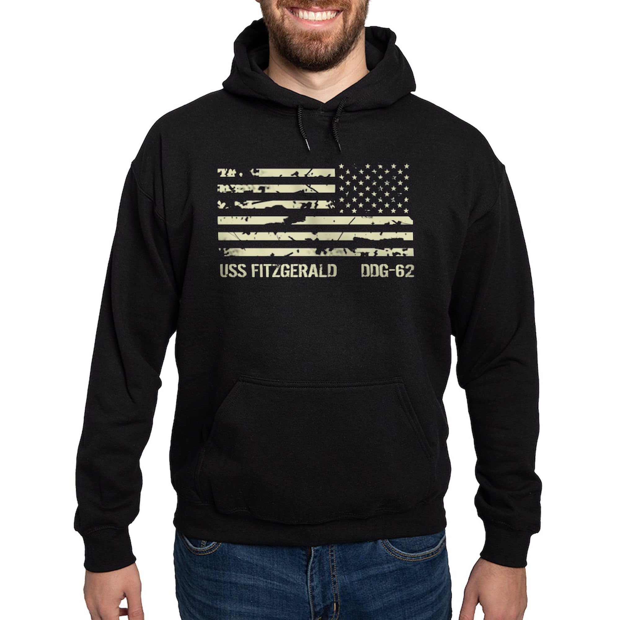 USS Fitzgerald Hoodie for Men - Dark Navy Blue Regular Fit Pullover Sweatshirt | Comfortable & Stylish Casual Wear for Everyday, Navy Veterans & Military Enthusiasts