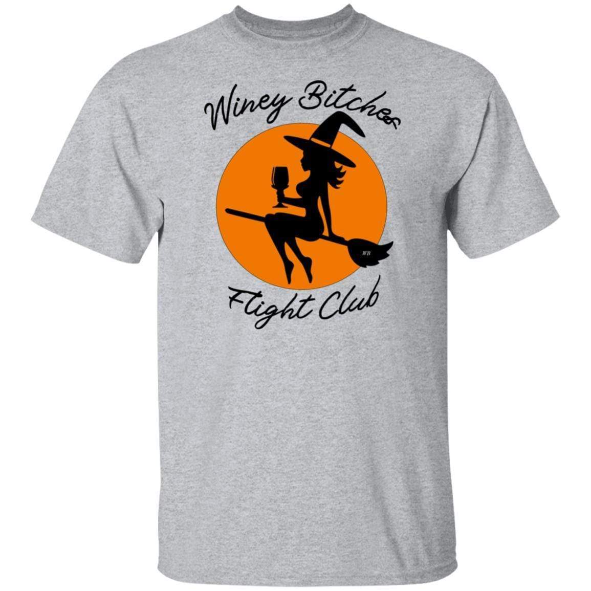 WineyBitches.Co Ultra Soft Cotton T-Shirt - Winey Bitches Flight Club Graphic Tee for Women | Perfect for Casual Wear, Girls Night Out & Wine Tasting Events