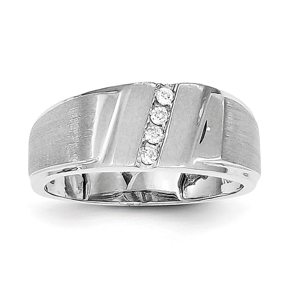 Diamond2Deal 925 Sterling Silver Diamond Engagement Ring for Women - 0.1ct Round Cut Solitaire Wedding Band, Promise Ring, Anniversary Gift for Her - Perfect for Proposals, Valentine's Day & Special Occasions