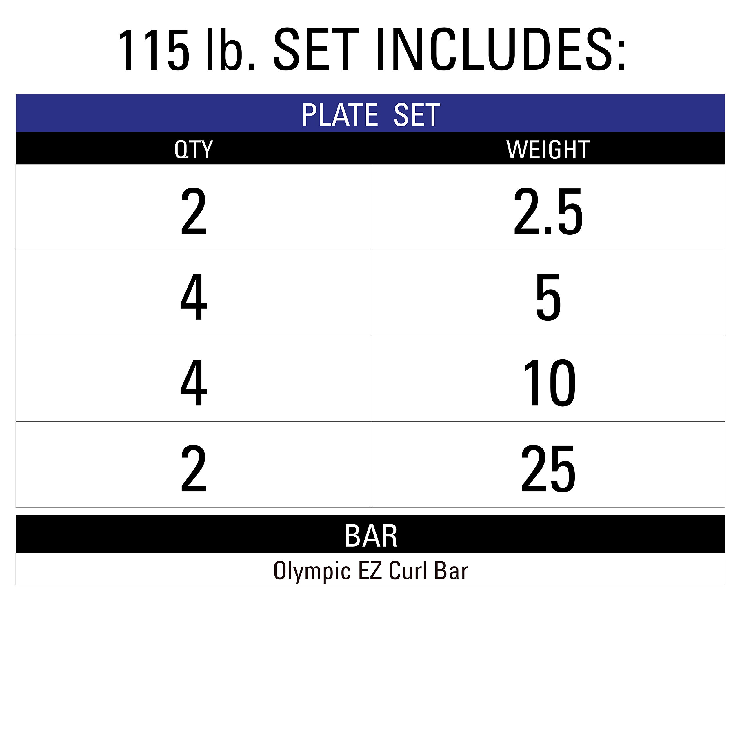 XMARK EZ Curl Barbell Weight Set with Olympic Plates - Perfect for Home Gym Strength Training & Weightlifting Workouts