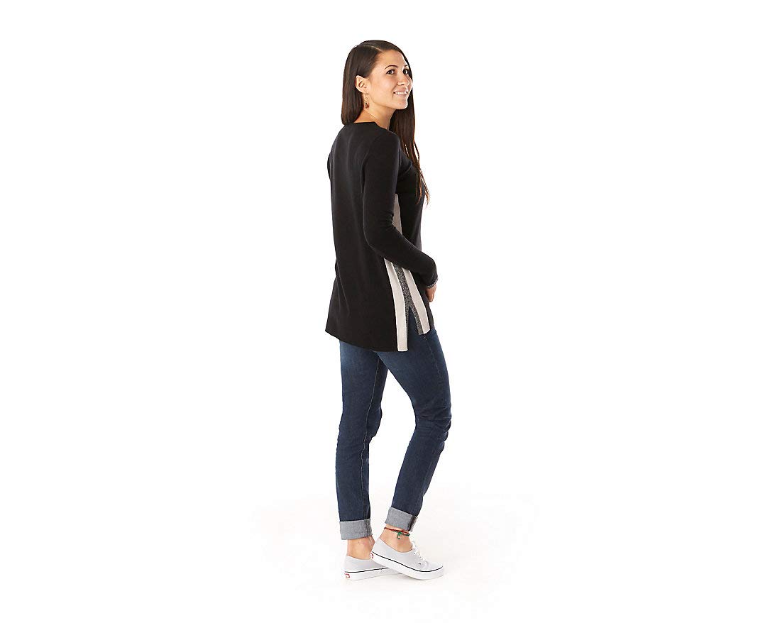 Smartwool Shadow Pine Pocket Sweater - Women's Merino Wool Crew Neck Ventilated Pullover | Soft & Breathable Black Sweater for Hiking, Travel & Outdoor Activities