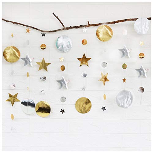 Rose Gold Glitter Polka Dots and Stars