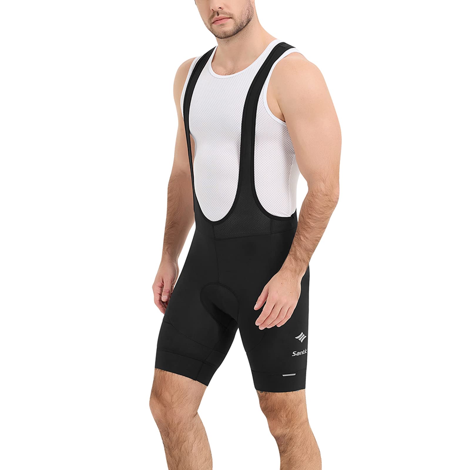 Santic Men's Cycling Bib Shorts with Padded Chamois & Pockets - Breathable Bike Shorts for Road & Mountain Biking - Perfect for Training, Racing & Long Distance Cycling