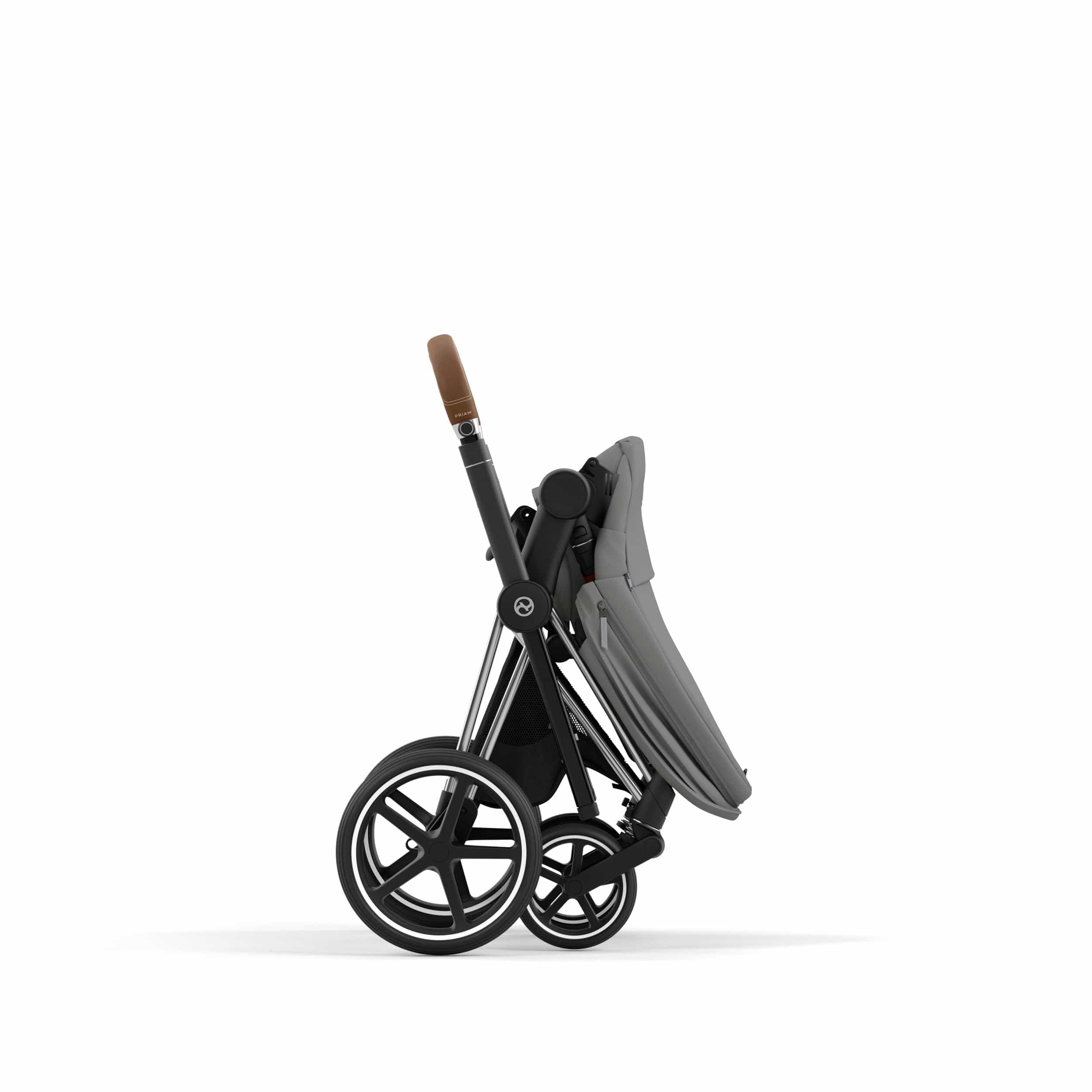 Cybex Priam 4 Complete Luxury Baby Stroller - Chrome/Brown - Premium Travel System for Newborns to Toddlers - Perfect for City Walks, Shopping & Family Outings