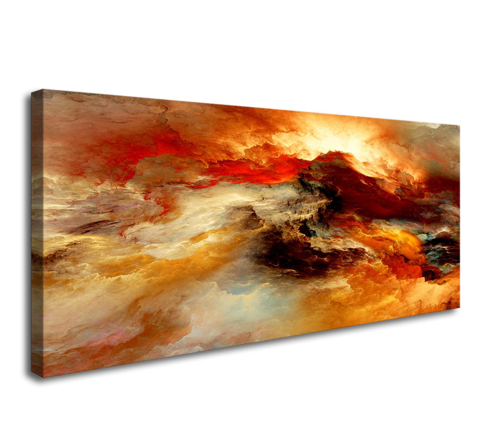 Abstract Orange Flow Canvas Wall Art - Framed Ready to Hang Painting for Living Room, Bedroom, Kitchen & Office Decor | Modern Home Wall Decor for Contemporary Spaces