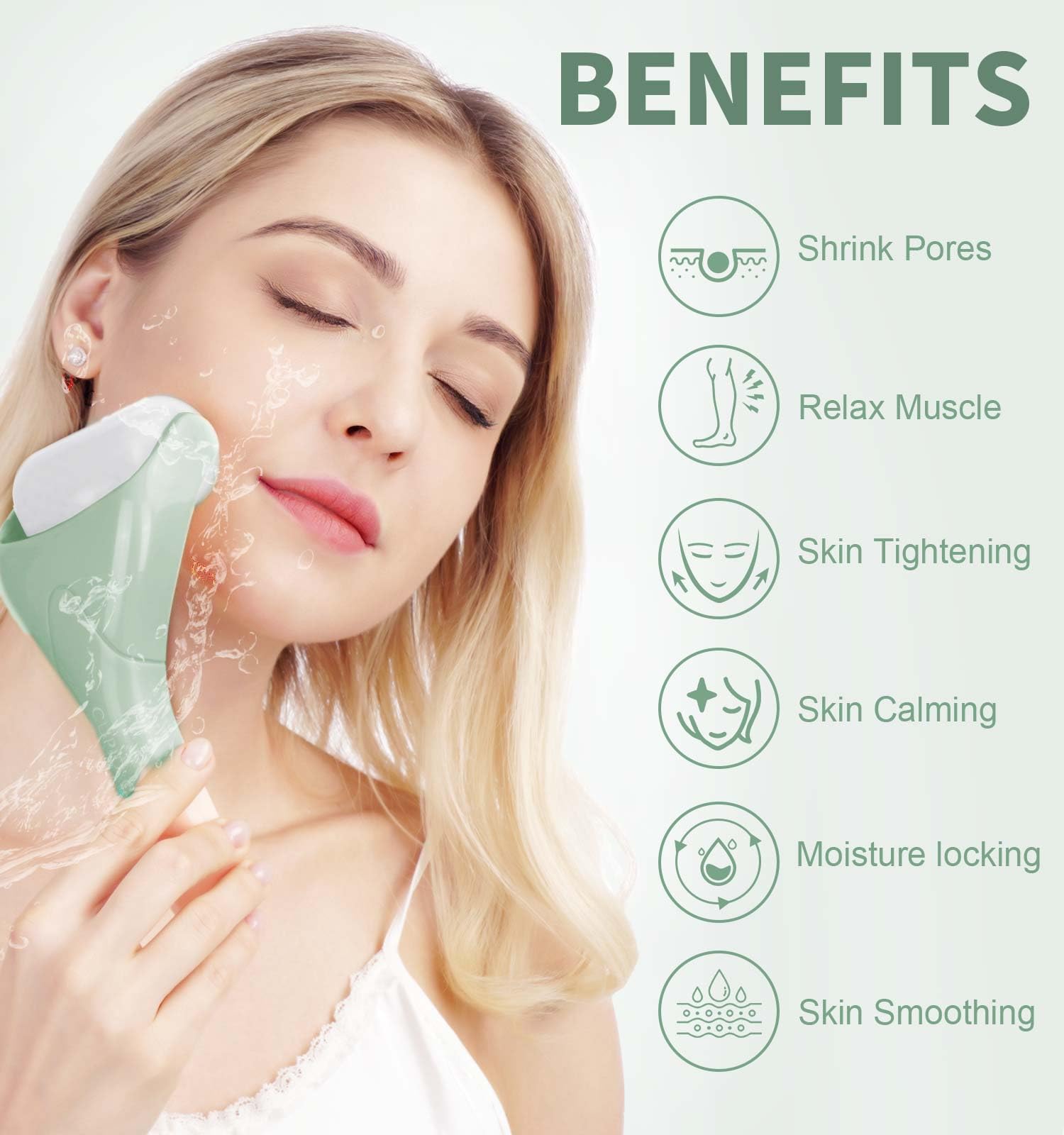 **Ice Roller for Face & Eye – 2-Pack Cooling Face Massager for Puffiness & Wrinkles Relief, Self-Care Skin Therapy, Perfect Gift for Women & Men (Green) – Use for Morning Routine, Post-Workout Recovery & Spa Relaxation**