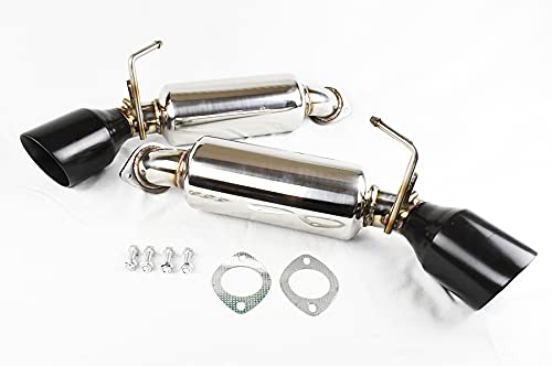 High-Performance Gloss Black Resonated Axle Back Muffler Exhaust System for Nissan - Perfect for Car Enthusiasts & Auto Upgrades | Great Gift for Men & Women