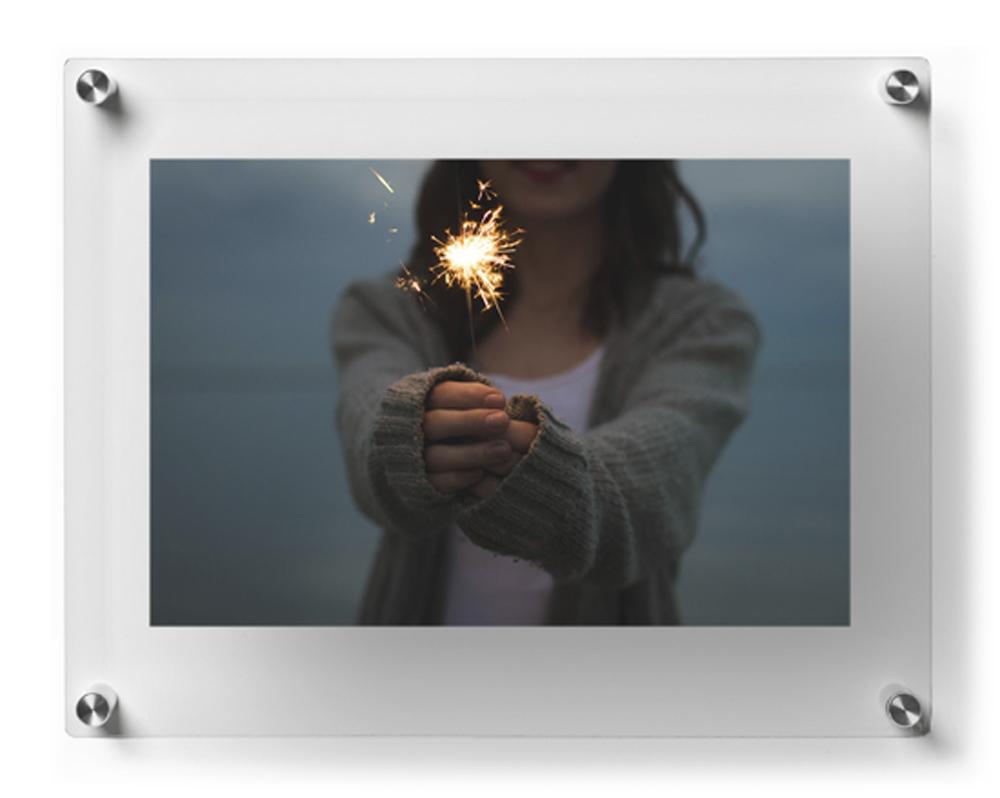 Premium Double Panel Acrylic Floating Picture Frames - Modern Silver Display for Art, Photos & Memorabilia - Perfect for Home Decor, Gallery Walls & Office Displays