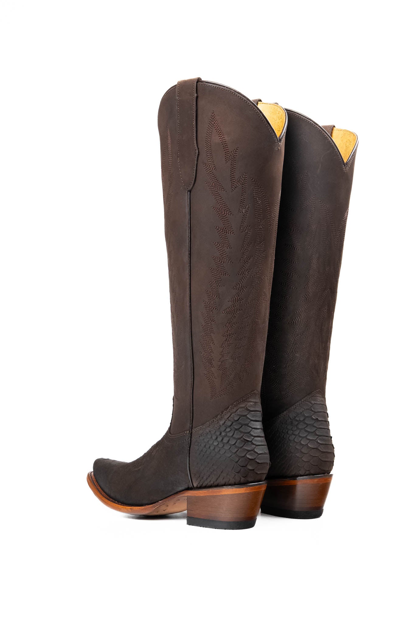 Presley Matte Python Tall Snip Toe Cowgirl Boots for Women - Western Fashion Riding Boots with Pointed Toe | Perfect for Country Concerts, Rodeos & Cowgirl Outfits