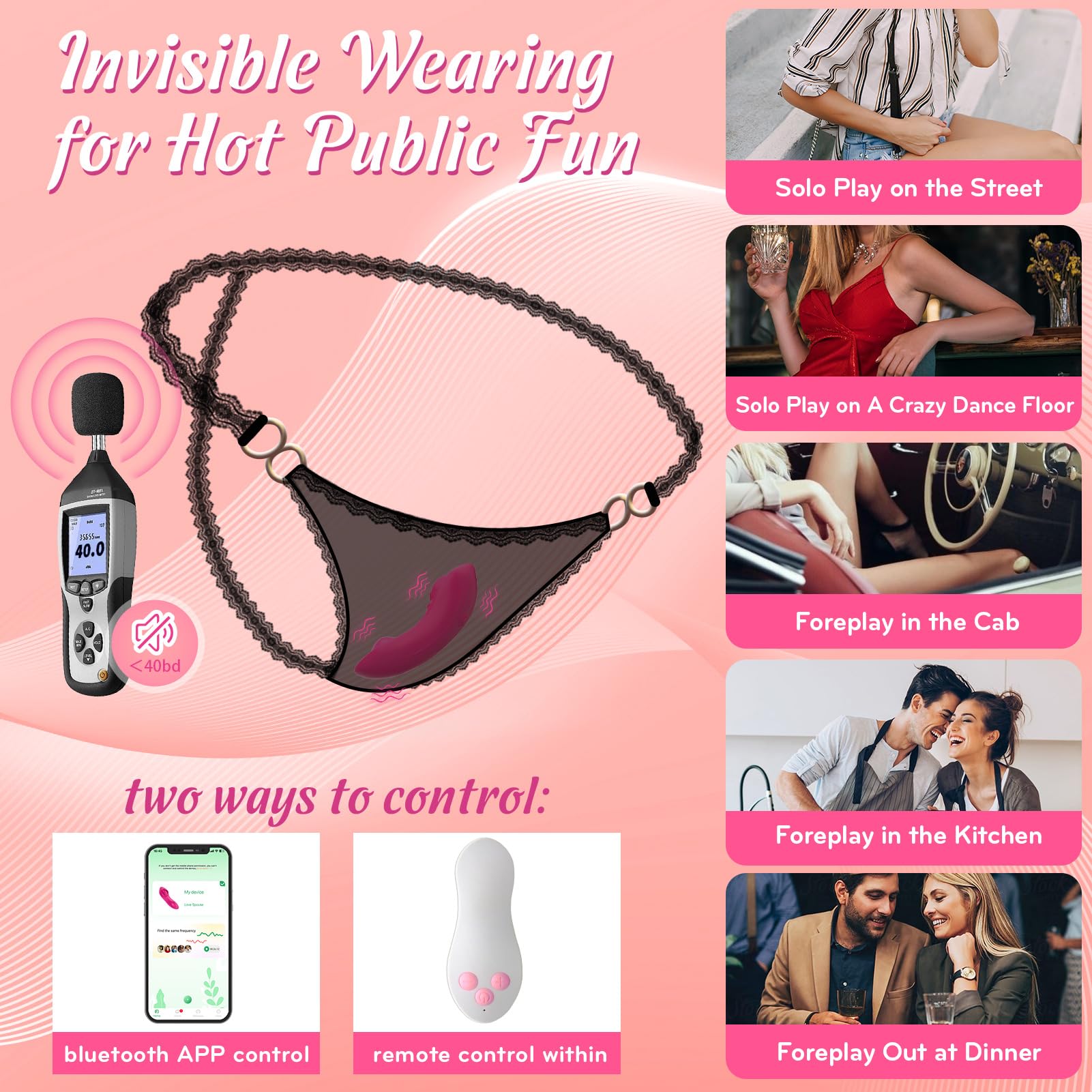 Premium Wearable Panty Vibrator for Women & Couples - 3-in-1 App Controlled Rose Toy with 10x2 Vibration Modes, Mini Butterfly Clitoral & G-Spot Stimulator | Perfect for Discreet Solo Play, Couples Intimacy & Long Distance Relationships