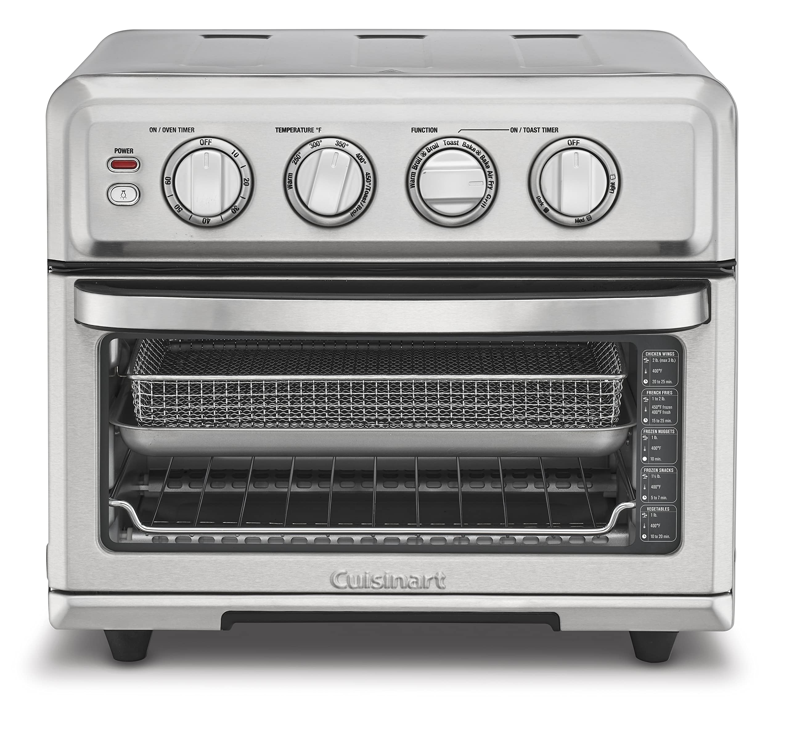 Cuisinart 8-in-1 Air Fryer Toaster Oven Combo with Convection Bake, Grill, Broil & Keep Warm Functions - Stainless Steel TOA-70 + AMB-TOBBP Baking Pan (Silver) - Perfect for Baking, Roasting, Air Frying & Family Meals