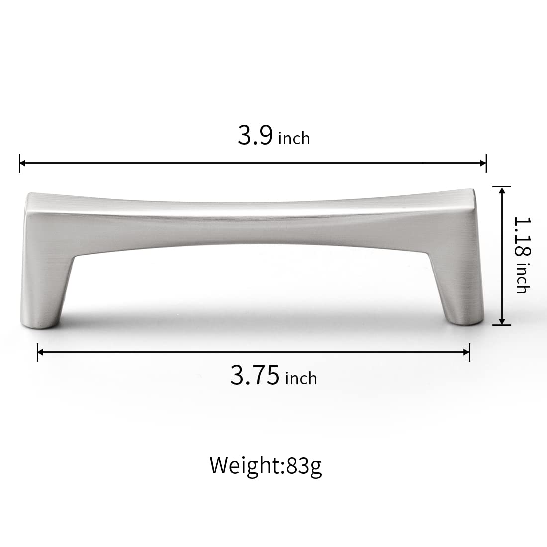 Modern Cabinet Pulls 10-Pack - Satin Nickel 3.75