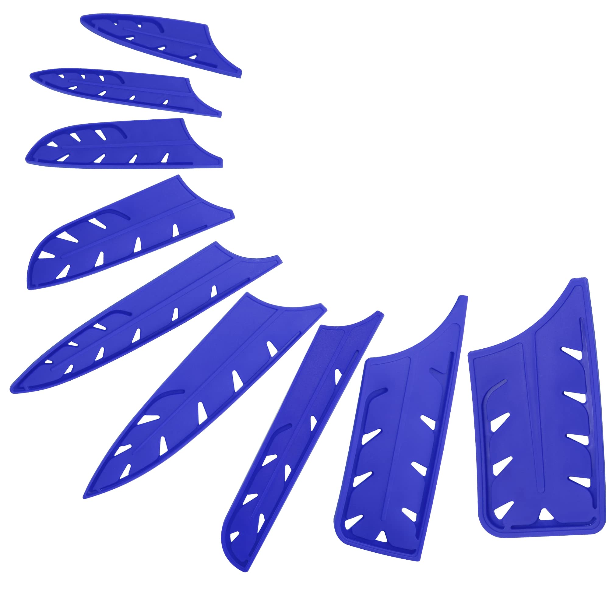 XYJ 9-Piece Universal Plastic Knife Covers - Edge Guards & Blade Protectors for Kitchen Knives (Blue) | Fits Paring, Utility, Santoku, Nakiri, Bread, Carving & Chef Knives | Safe Storage & Travel Use