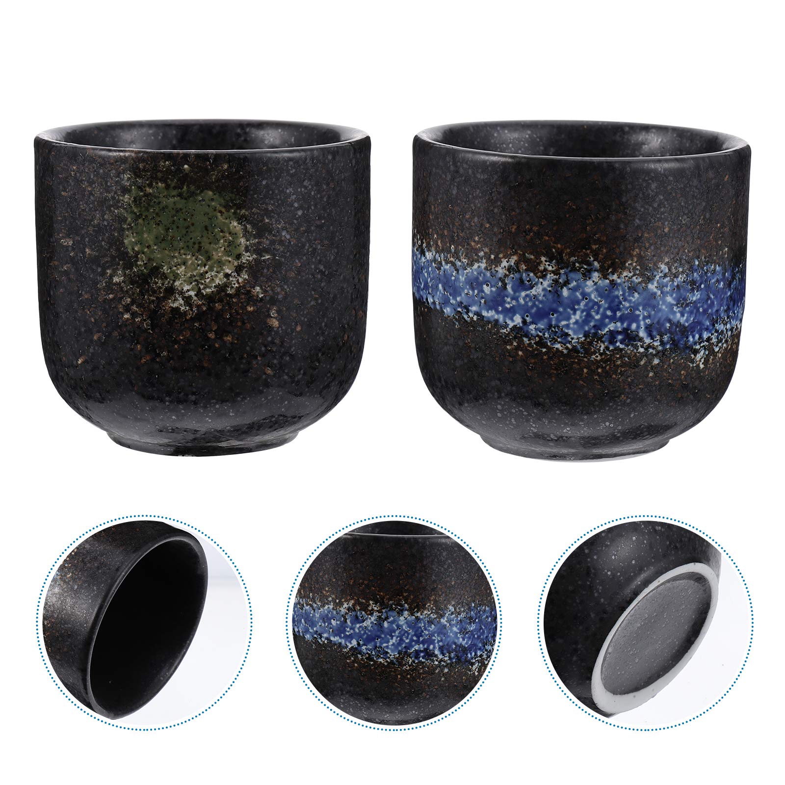 DOITOOL 2-Pack 200ML Ceramic Drinking Cups - Durable Restaurant-Grade Coffee & Tea Mugs for Home, Office, or Cafe Use
