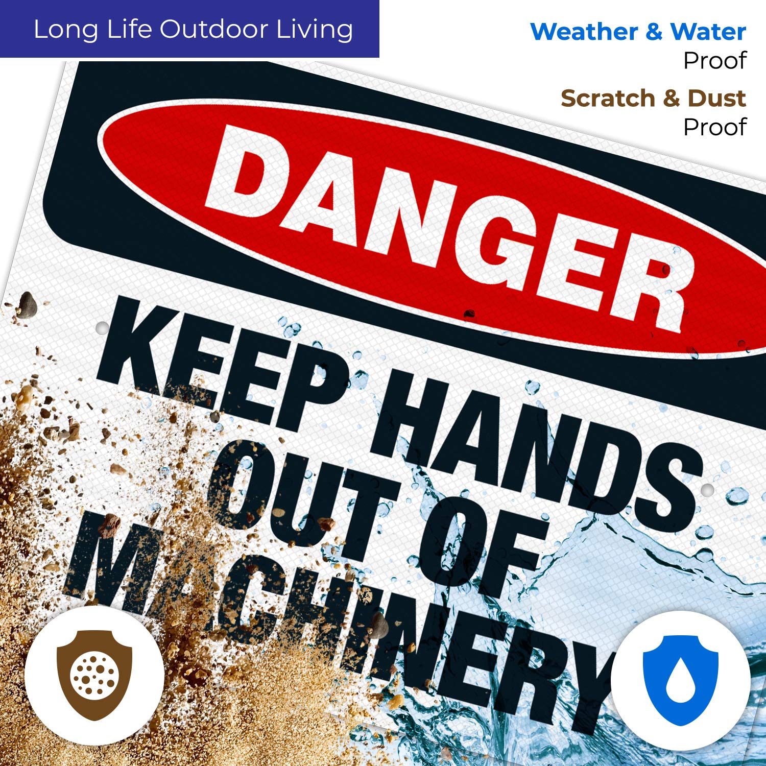 Danger Keep Hands Out of Machinery Sign - OSHA Compliant 18x24 Inches, 3M EGP Reflective .080 Aluminum, Fade Resistant for Indoor/Outdoor Use - Made in USA | Perfect for Factories, Warehouses & Construction Sites