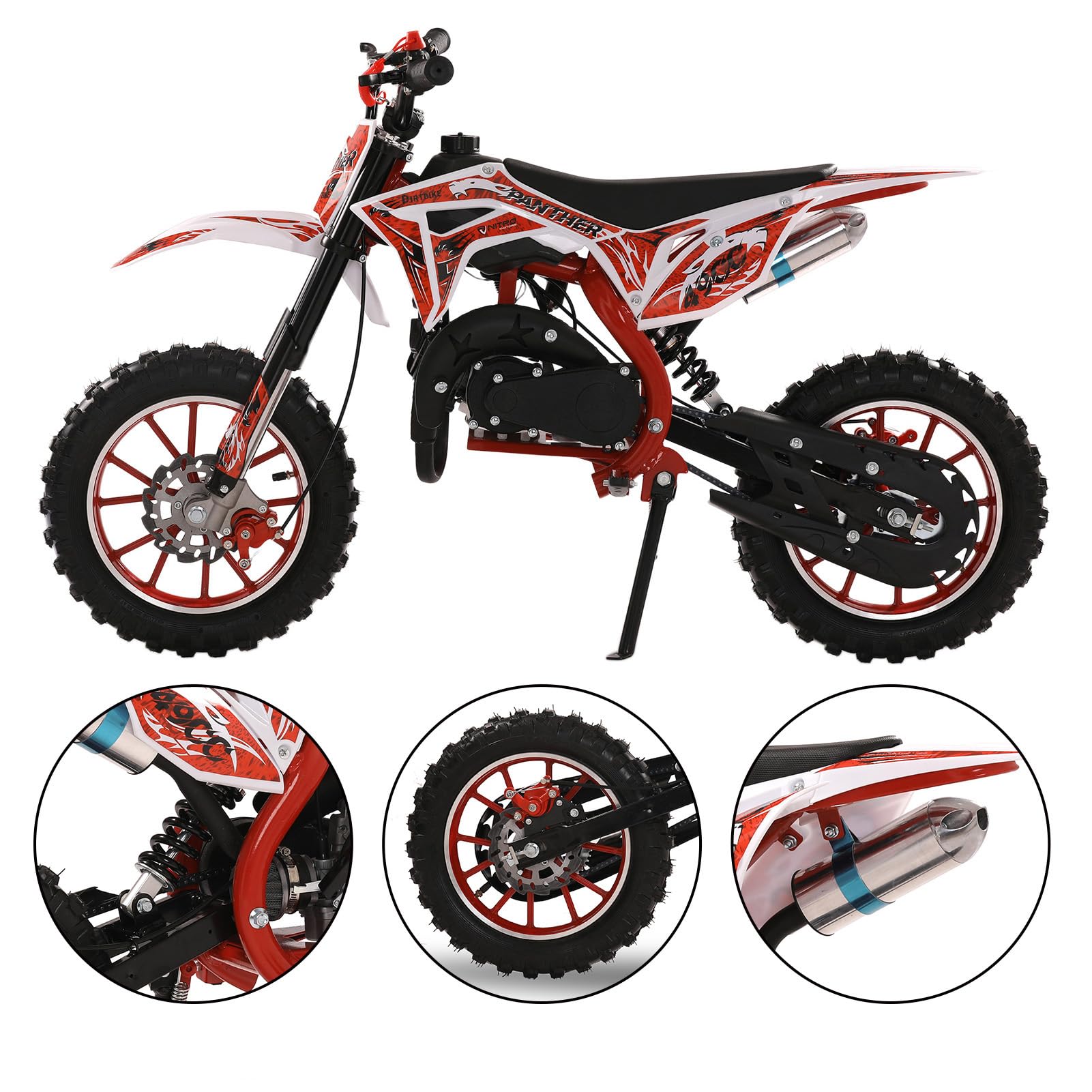 50CC Dirt Bike Mini Motorcycle - 2-Stroke Gas Pocket Rocket with Disc Brakes for Off-Road Adventure