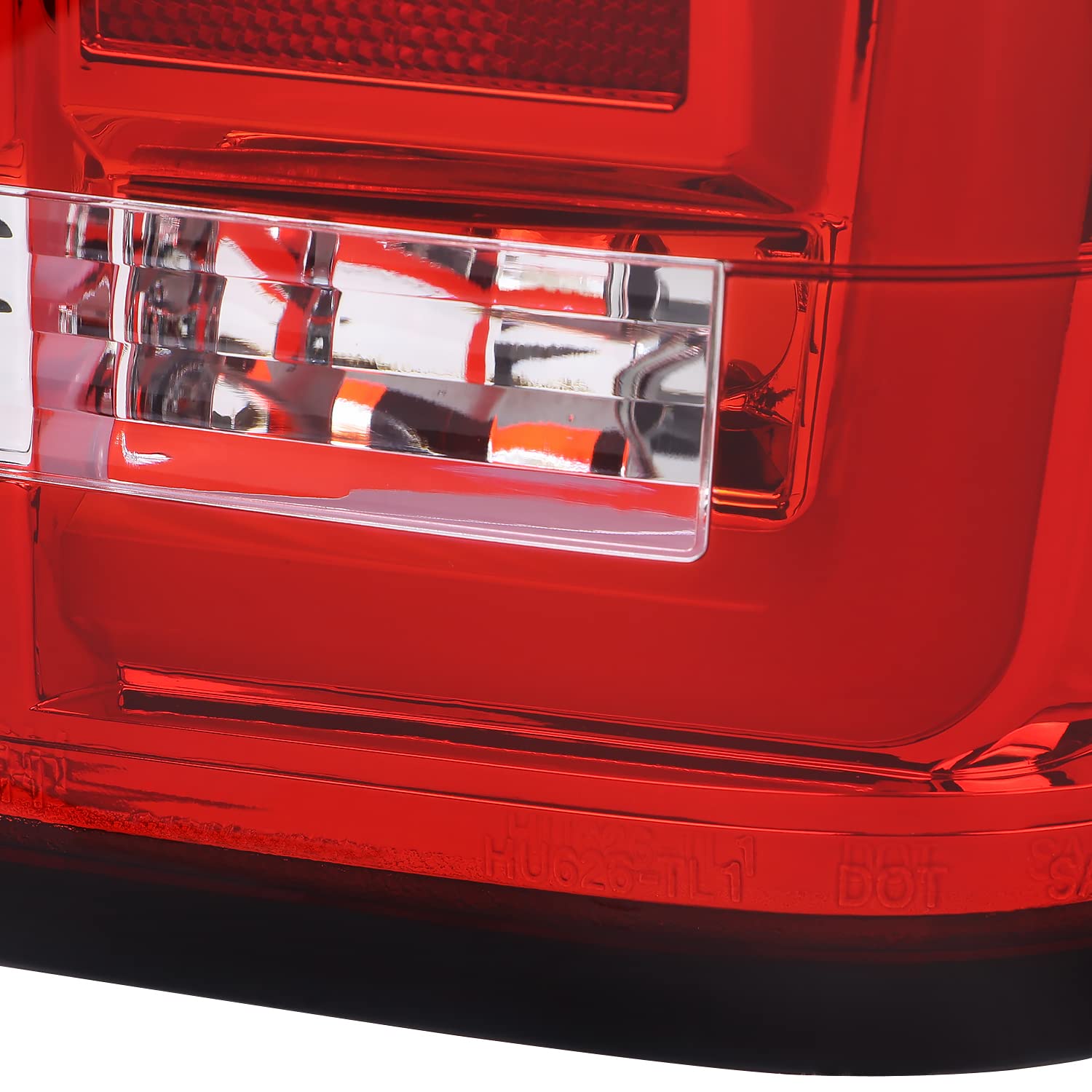 Spec-D Tuning Red LED Tail Lights with LED Light Bar for 2004-2015 Nissan Titan - Left & Right Pair Assembly - Upgrade Your Truck's Style & Visibility for Night Driving & Custom Look