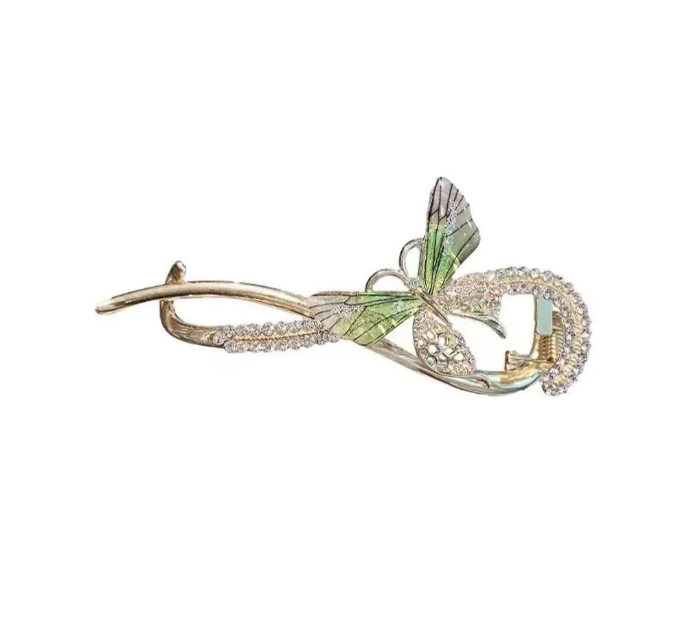 Vintage Butterfly Pearl Hairpin - Korean Style Hair Clip for Women, Party & Wedding