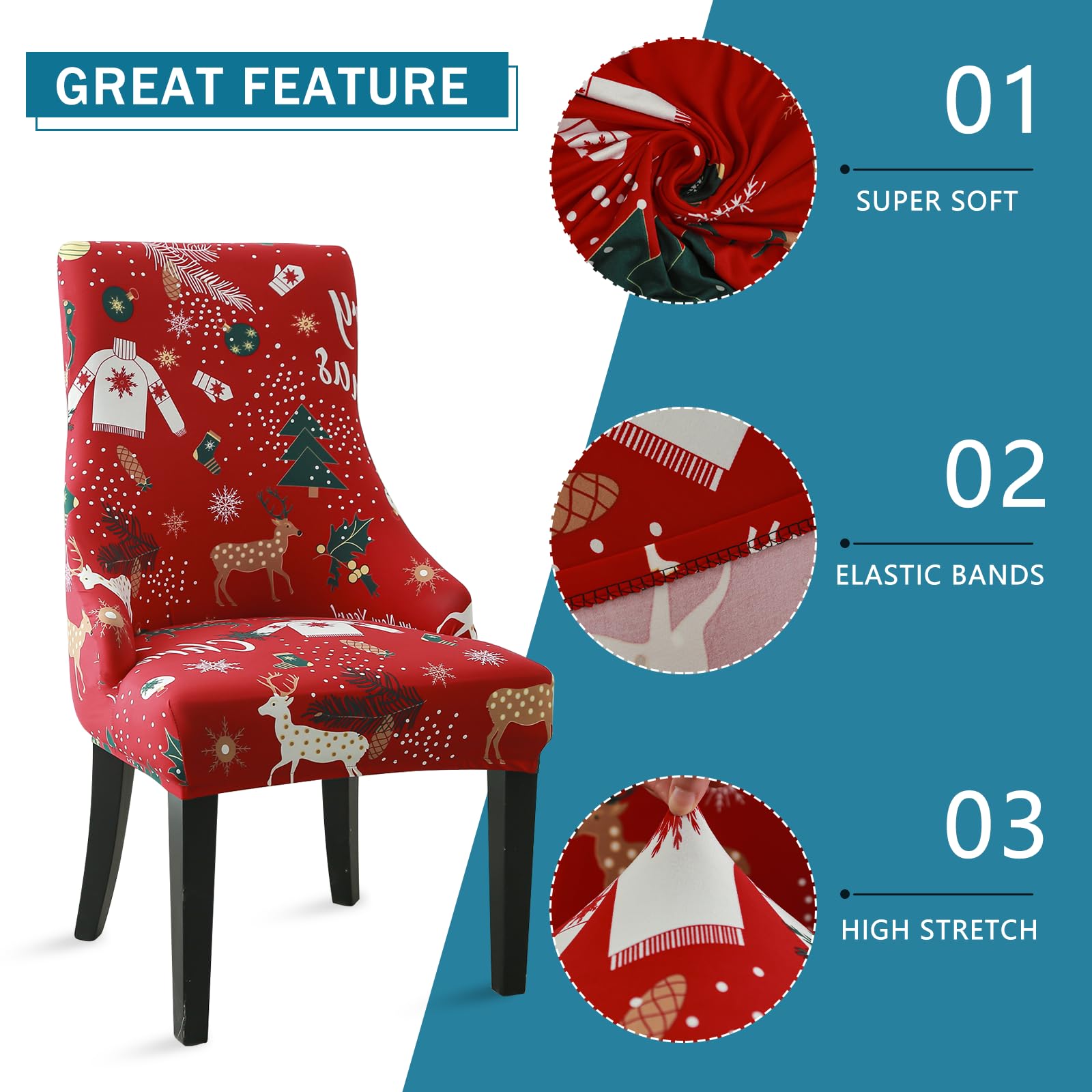 Liykimt Stretch Wingback Side Chair Slipcover - Washable Upholstered Armchair Cover with Nailhead Trim for Dining & Living Room - Perfect for Home Decor, Office, and Guest Seating