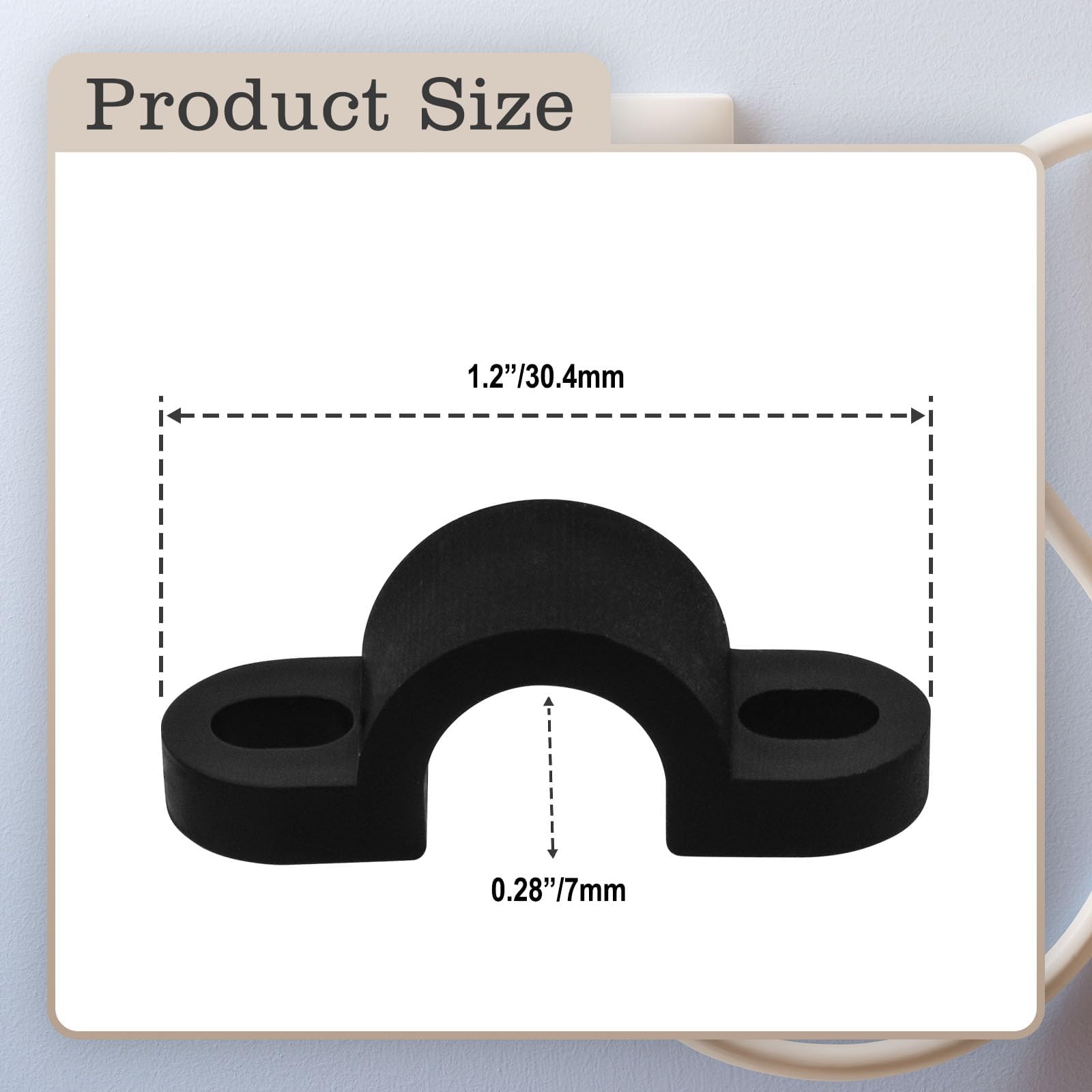 12Pcs 7mm Black Wire Shelf Loop Clips - Heavy Duty Wall Mounted Shelving Brackets for Concrete & Drywall Installation | Perfect for Garage Storage, Pantry Organization & Closet Shelving Systems