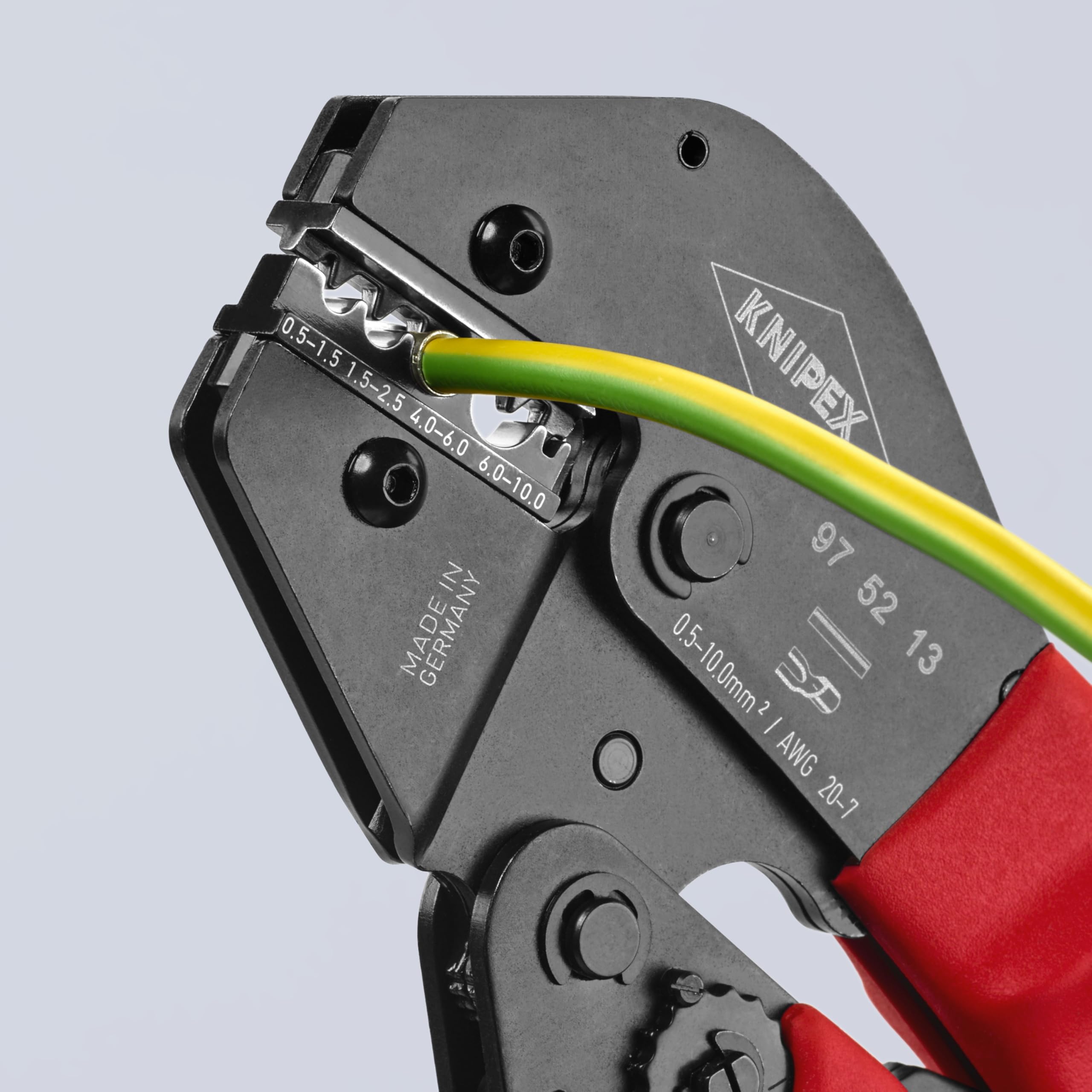 KNIPEX Crimping Pliers for Non-Insulated Cable Lugs - Professional Wire Terminal Crimper Tool for Electrical Wiring, Automotive & DIY Projects