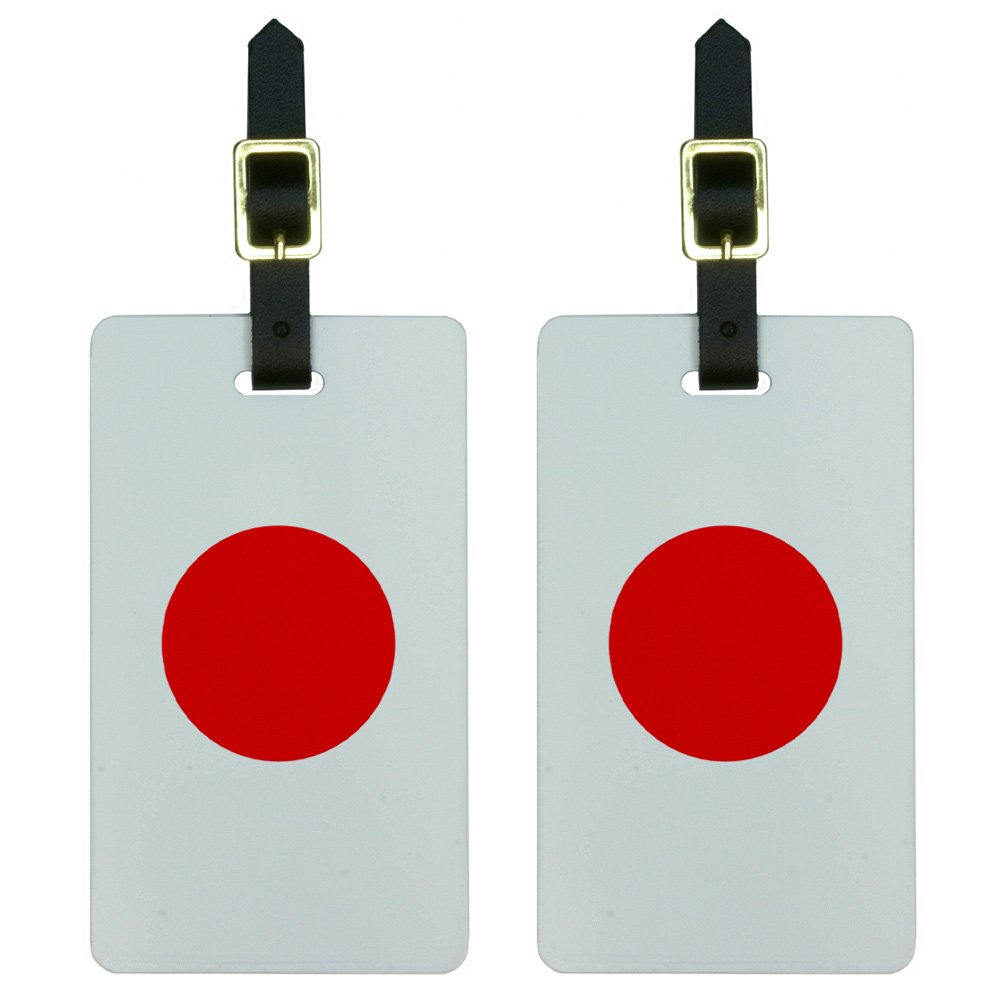 Japan Flag Luggage Tags - Durable Suitcase ID Tags for Travel, White | Perfect for Carry-On Bags, Backpacks & Suitcase Identification