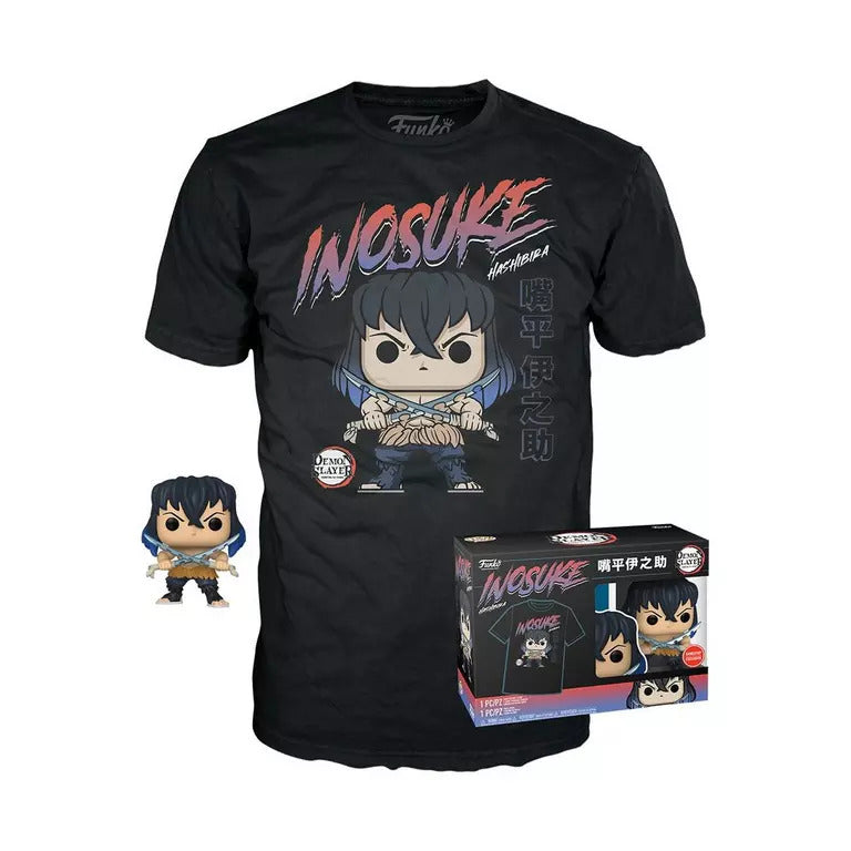 Inosuke Hashibira Unmasked Funko POP! & T-Shirt Box Set (Large) - Anime Collectible Gift for Demon Slayer Fans, Perfect for Cosplay & Display