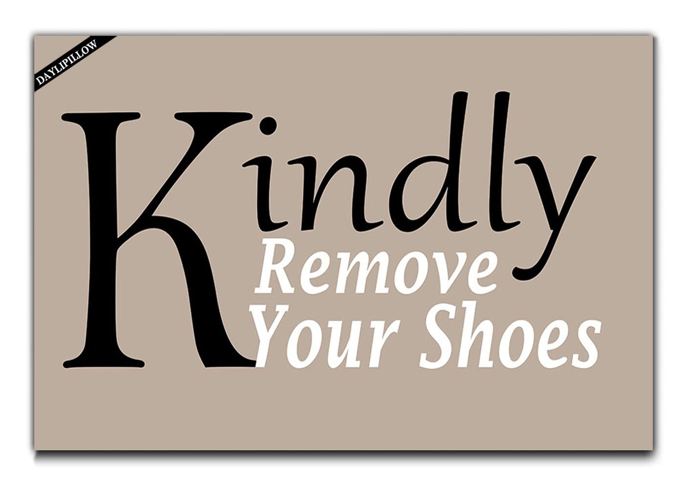 Funny 'Please Remove Your Shoes' Doormat - Non-Slip Welcome Mat for Front Door Entrance, Absorbent Rug for Home & Office - Perfect for Mudrooms, Porches and High Traffic Areas