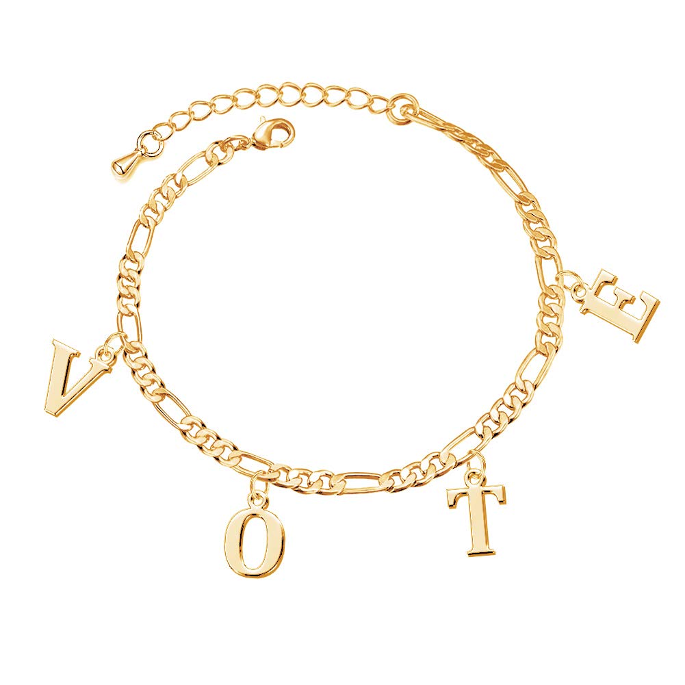 Personalized Initial Letter Anklet Bracelet - 18K Gold Plated Custom Name Link Charm Bracelet for Women | Perfect for Gifts, Anniversaries & Everyday Fashion Accessories