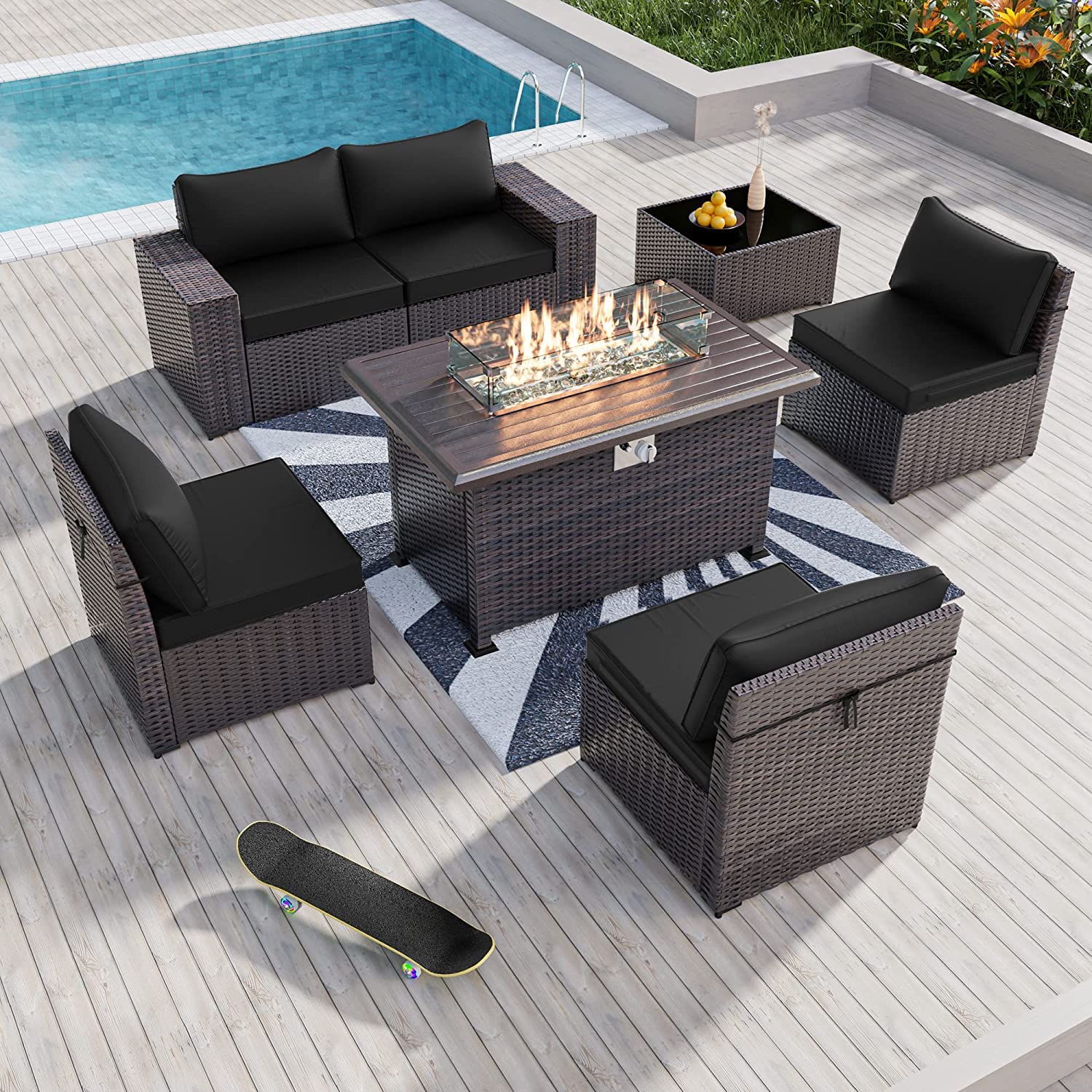 7-Piece Outdoor Patio Furniture Set with 43