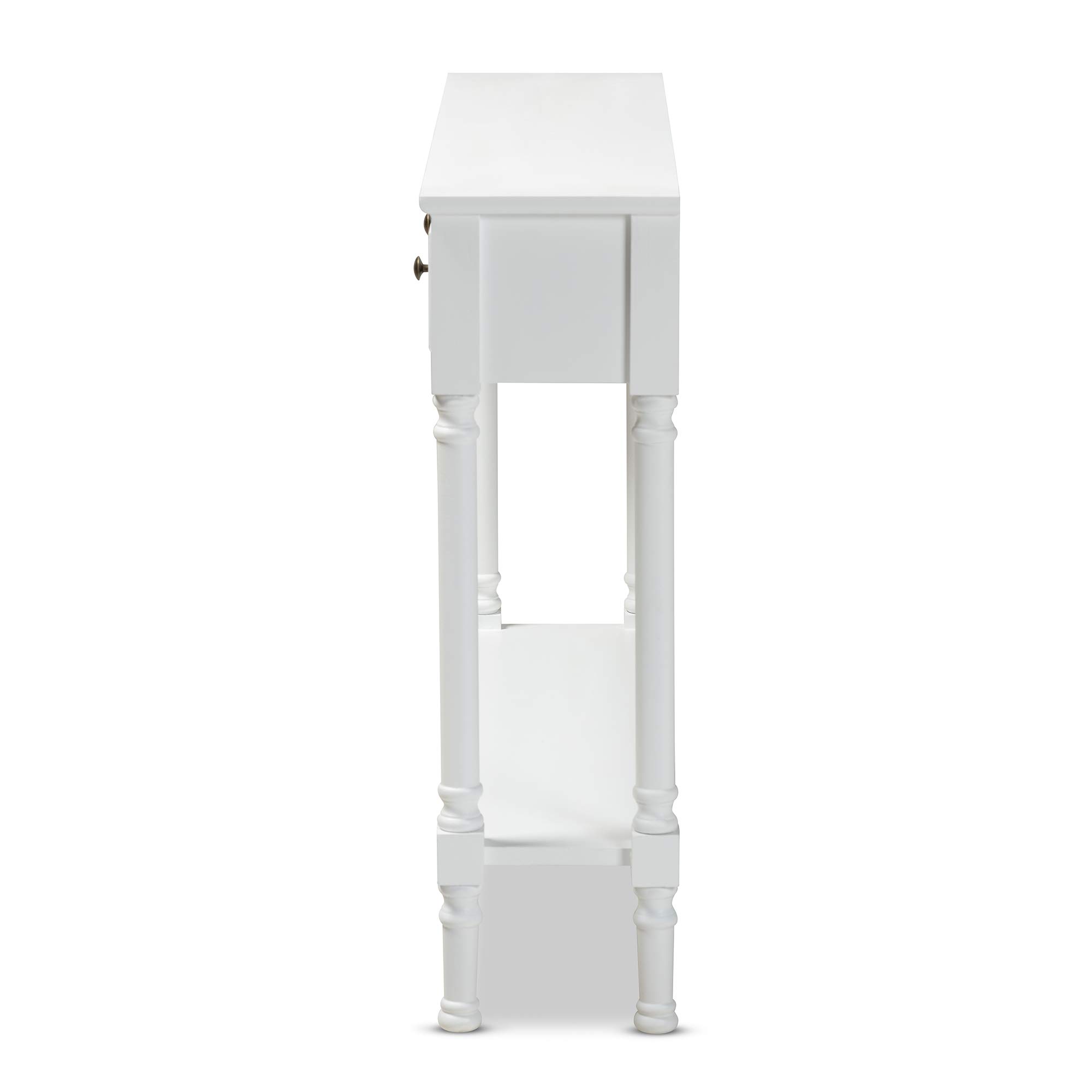 Baxton Studio Modern White Console Table - Entryway Sofa Table, Hallway Accent Furniture for Living Room & Bedroom Decor