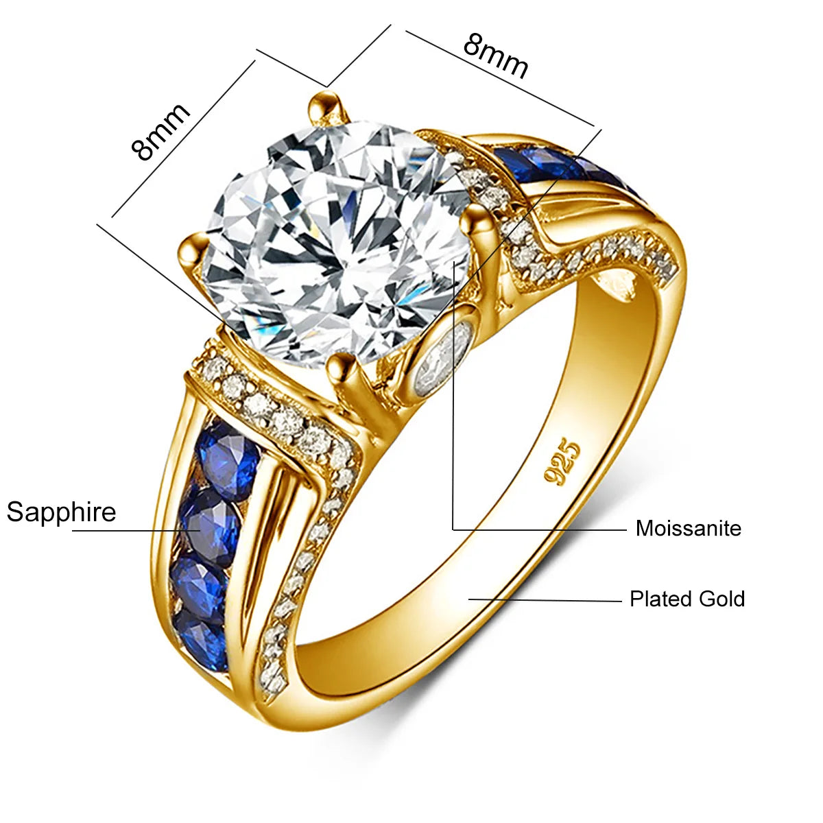 2ct D Color VVS1 Certified Moissanite Diamond Ring for Women - 925 Sterling Silver Wedding Jewelry - Passes Diamond Test - Perfect for Engagement, Anniversary & Special Occasions